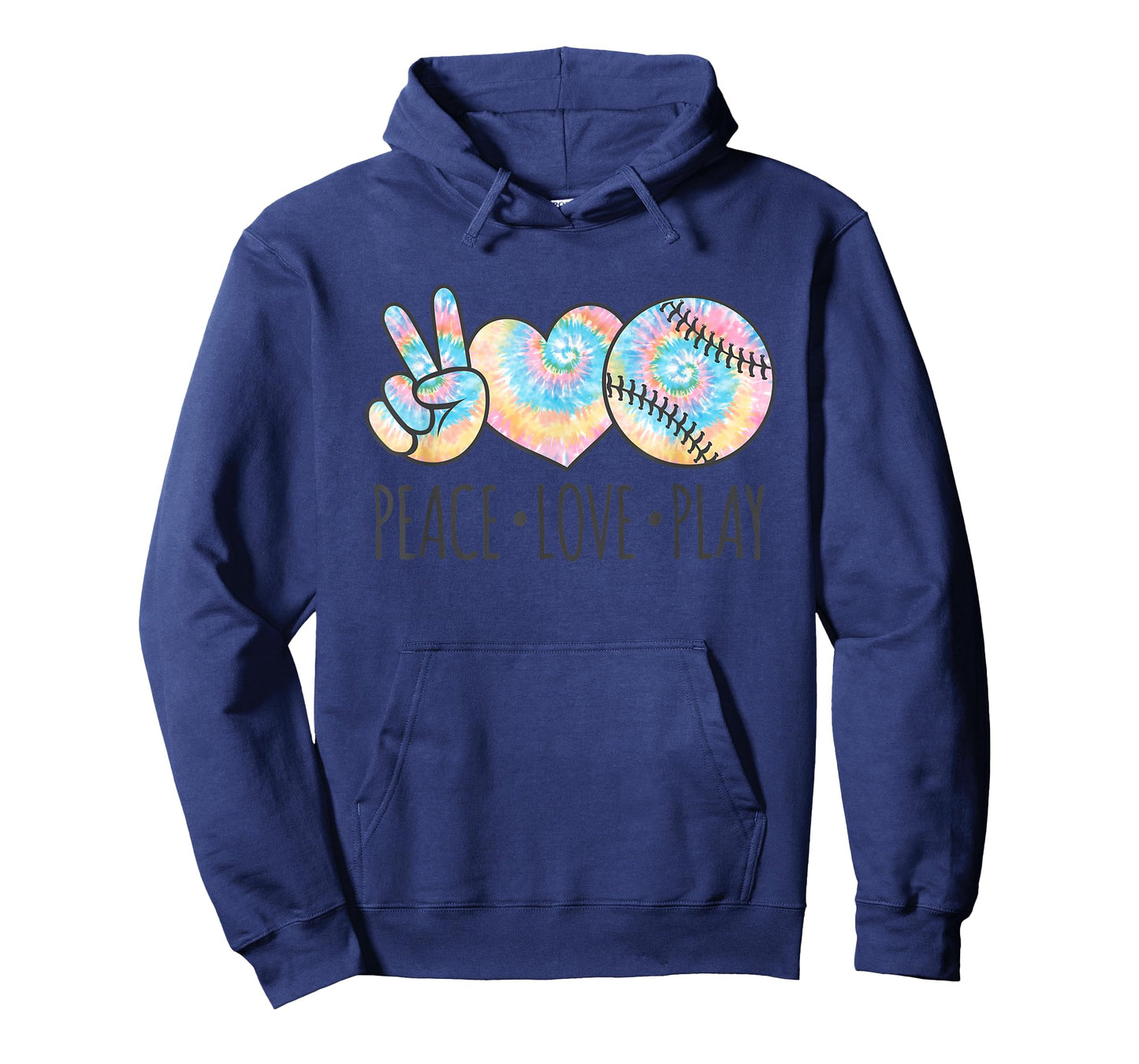 Tie Dye Softball for Teen Girls | Peace Love Play T-Shirt