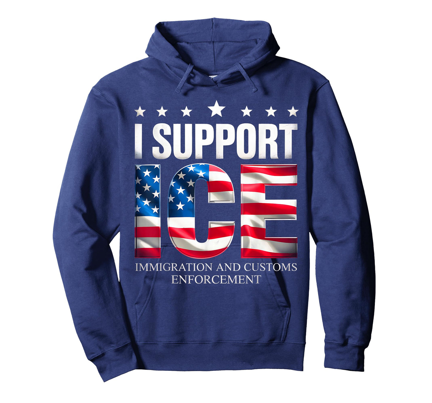 Support ICE Immigration Officers American Flag Border Patrol T-Shirt