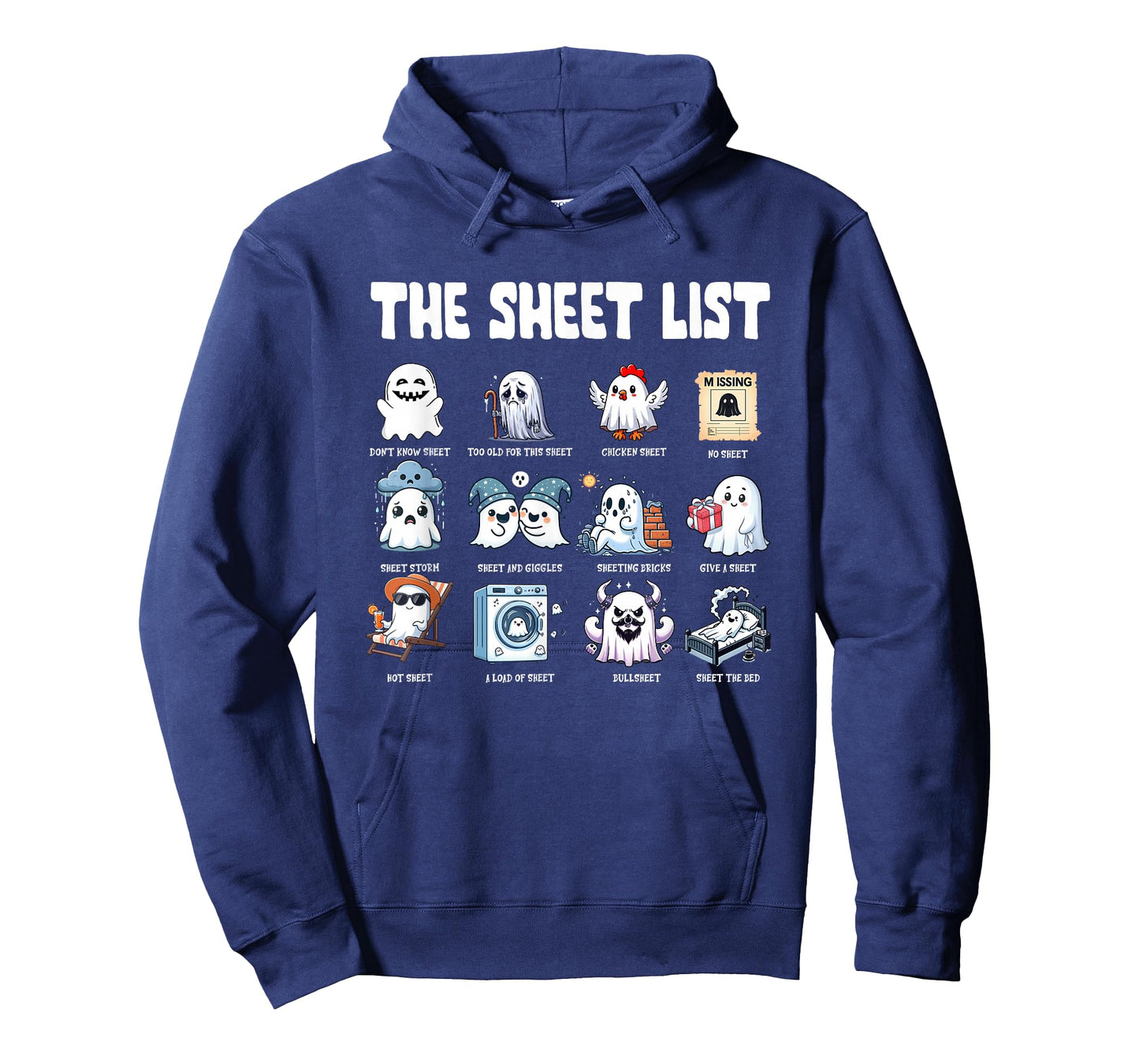 The Sheet List Funny Ghost Puns Halloween Costume Bullsheet T-Shirt