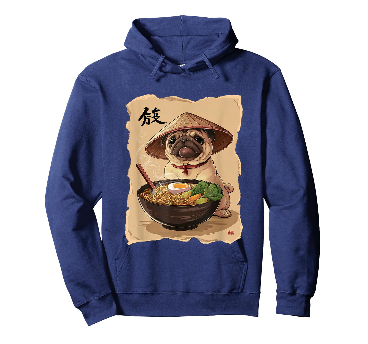 Men Woman Kawaii Eating Ramen Japanese Pug T-Shirt