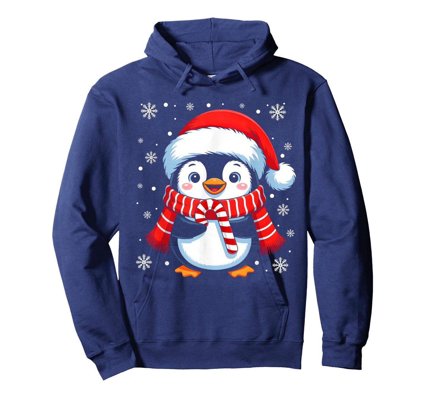 Cute Penguin Candy Cane Christmas Santa Hat Xmas Pajamas T-Shirt