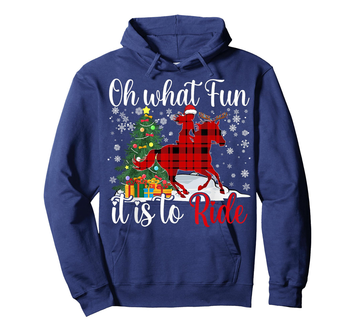 Horse Oh What Fun It Is To Ride Christmas Xmas Girls Women T-Shirt