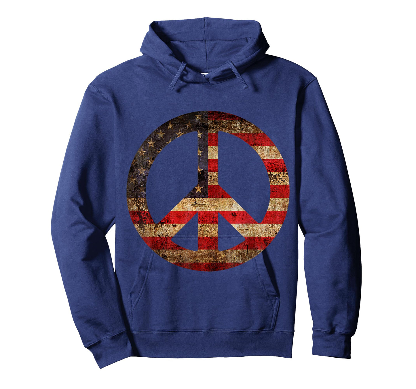 Vintage US American Flag Peace Sign 4th of July T-Shirt