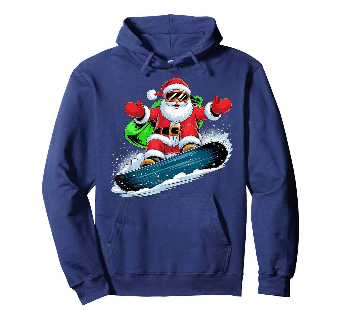 Santa Snowboarding Christmas for Boys Kids Xmas Pajamas T-Shirt