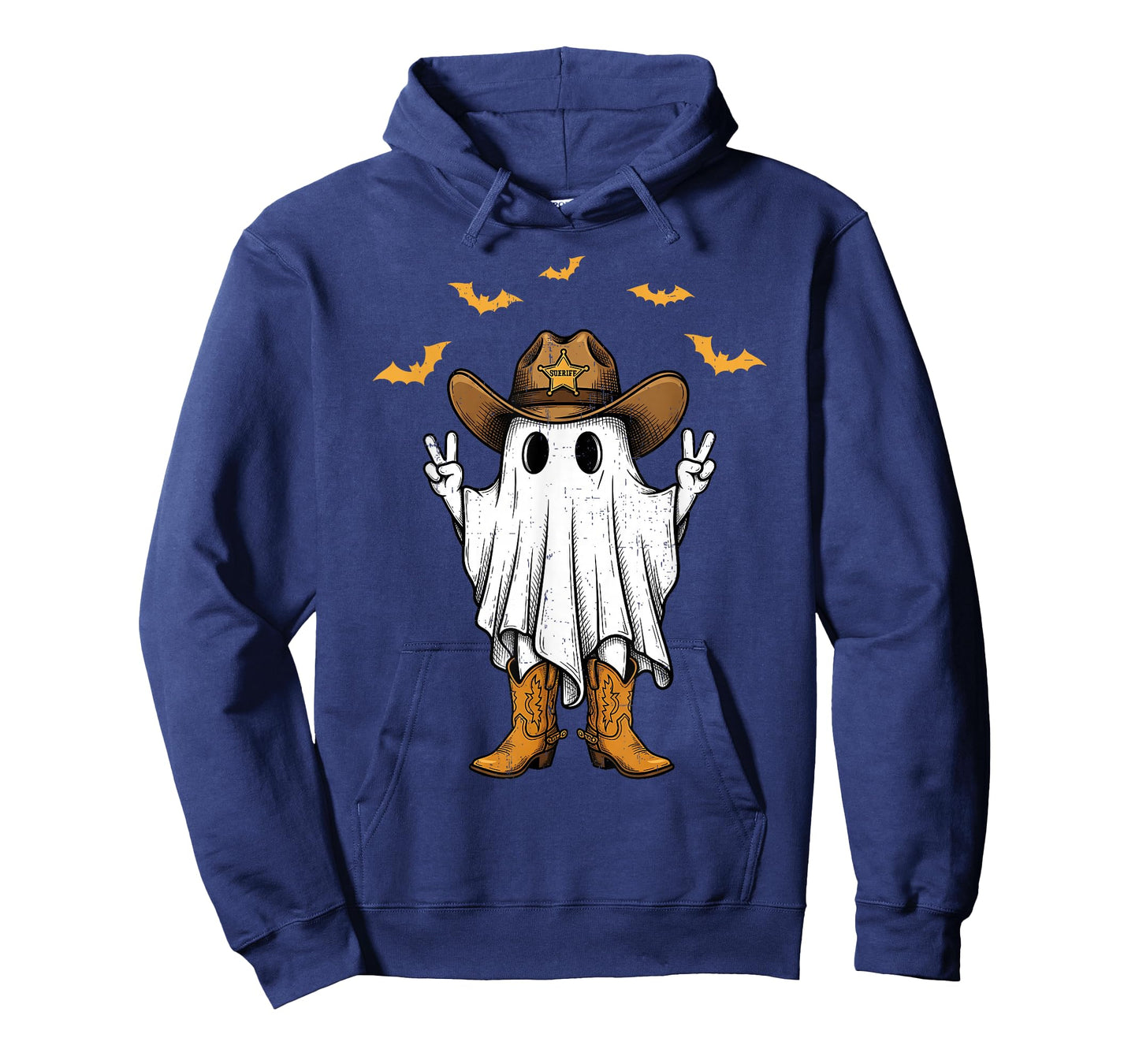 Cute Cowboy Ghost Sheriff Peace Funny Halloween Men Women T-Shirt