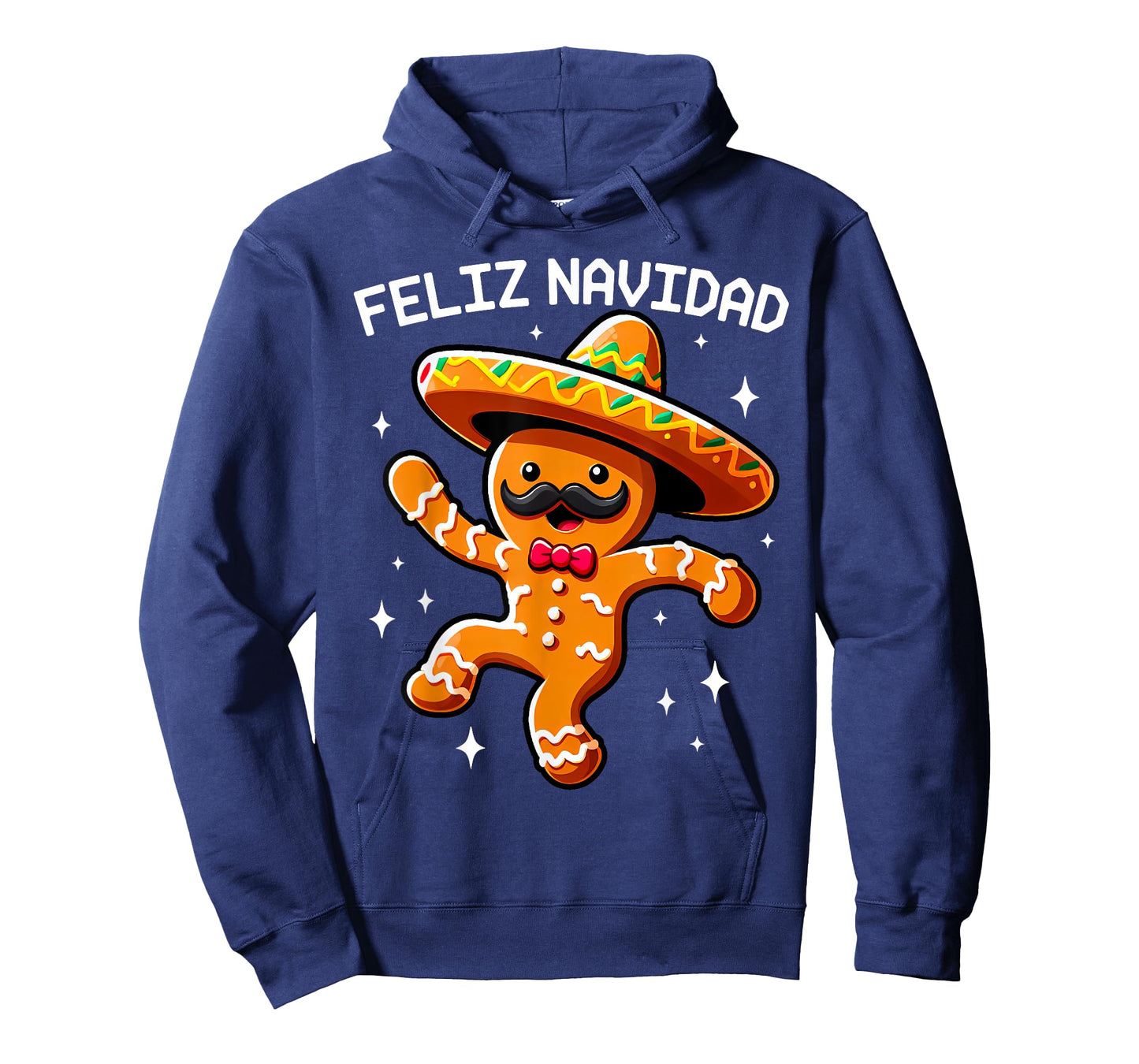 Feliz Navidad Mexican Gingerbread with Sombrero Christmas T-Shirt