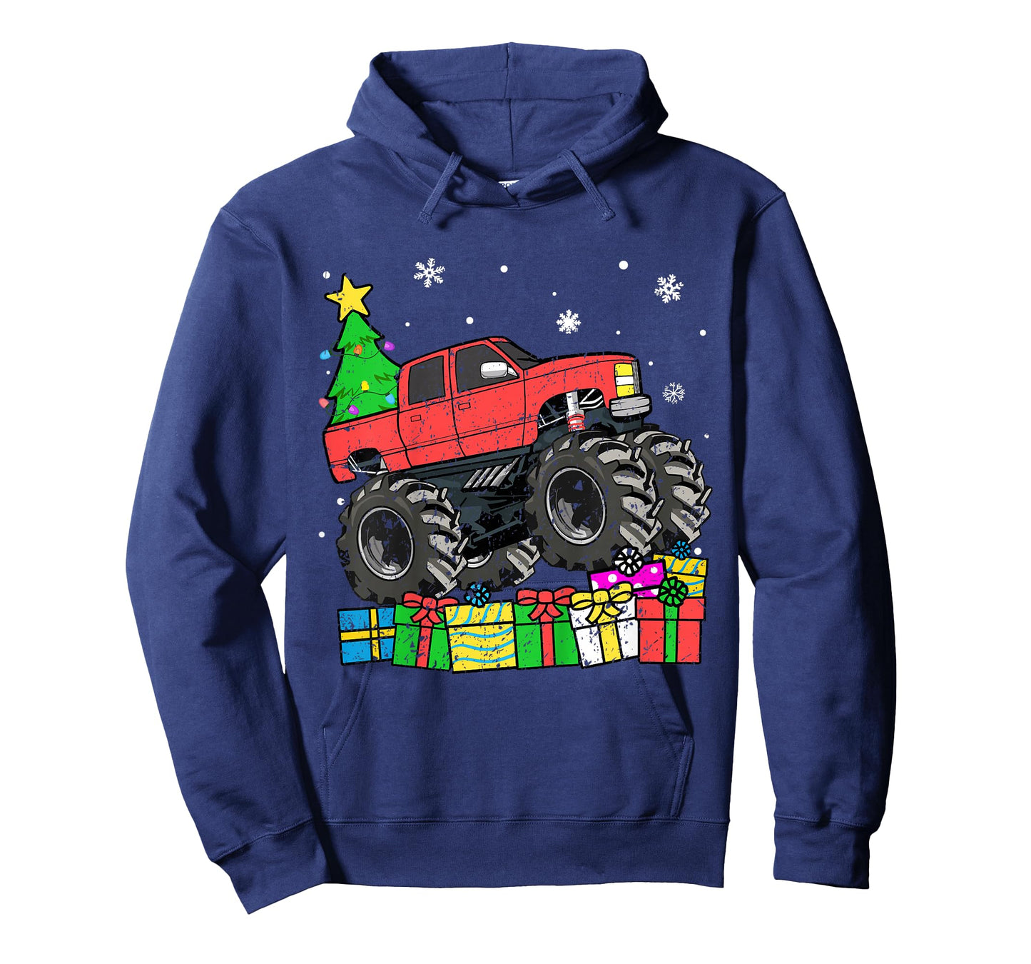 Kids Boys Christmas Monster Truck Kids Merry Christmas Toddler T-Shirt
