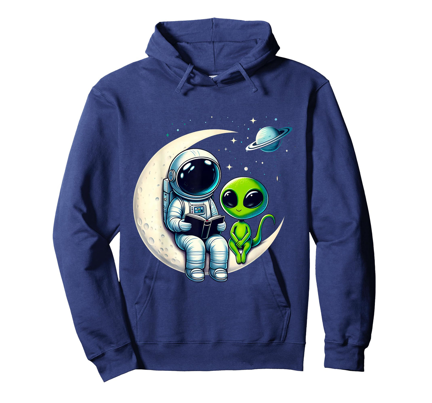 Astronaut Reading Book To Alien Shirt Moon Space Lover Kids T-Shirt