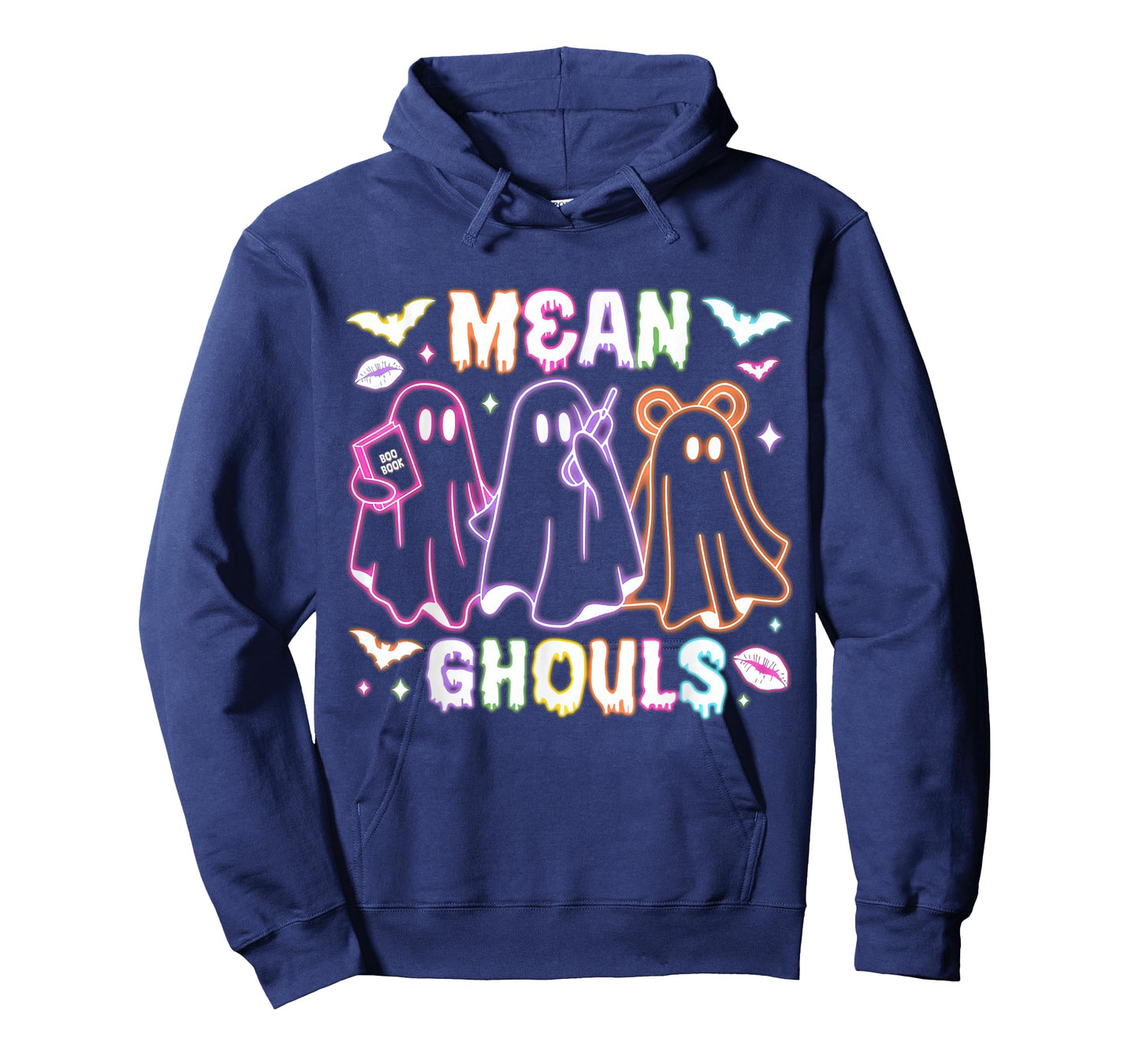 Cute Ghost Mean Ghouls Neon Halloween Spooky Season Costume T-Shirt