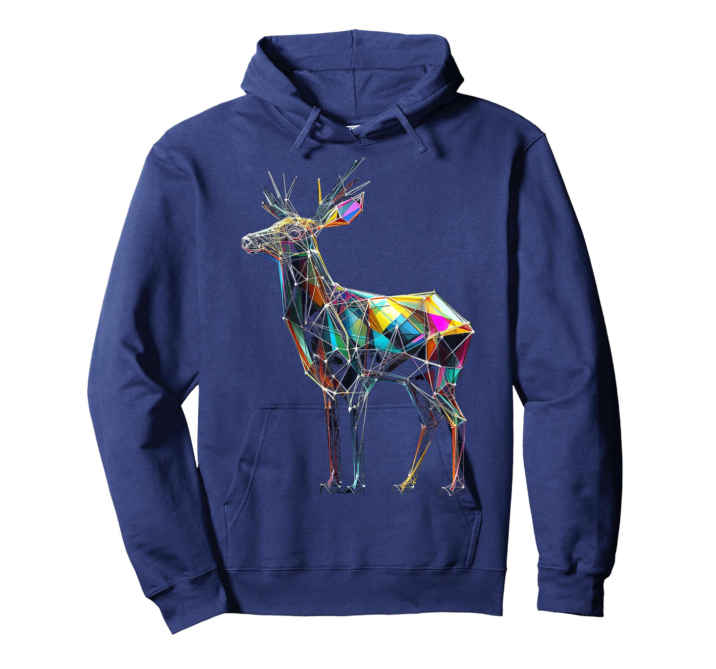 Deer Polygon Artwork | Geometric Colorful Animal Motif Deer T-Shirt