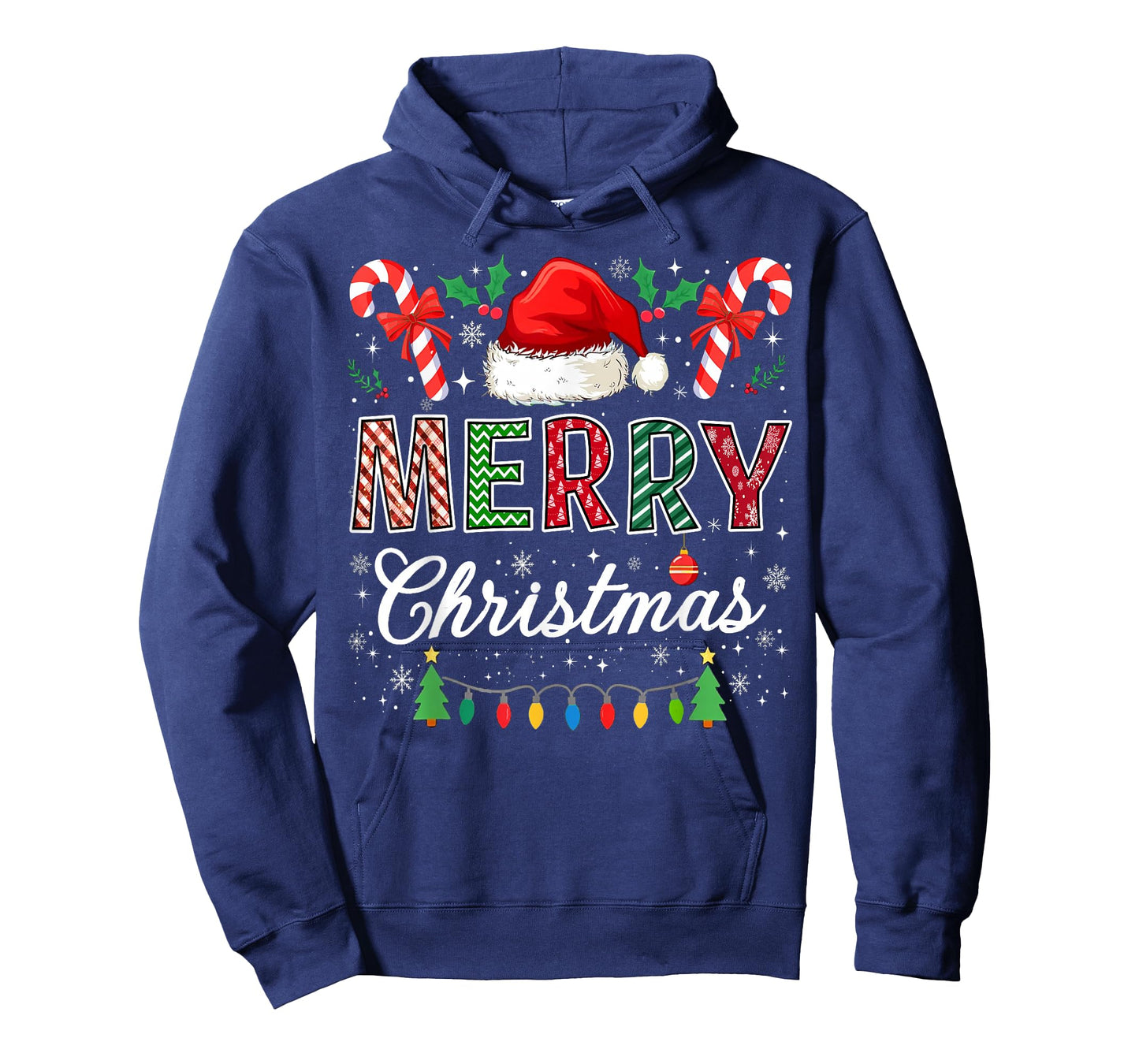 Merry Christmas Xmas Lights Matching Family Men Women Kids T-Shirt