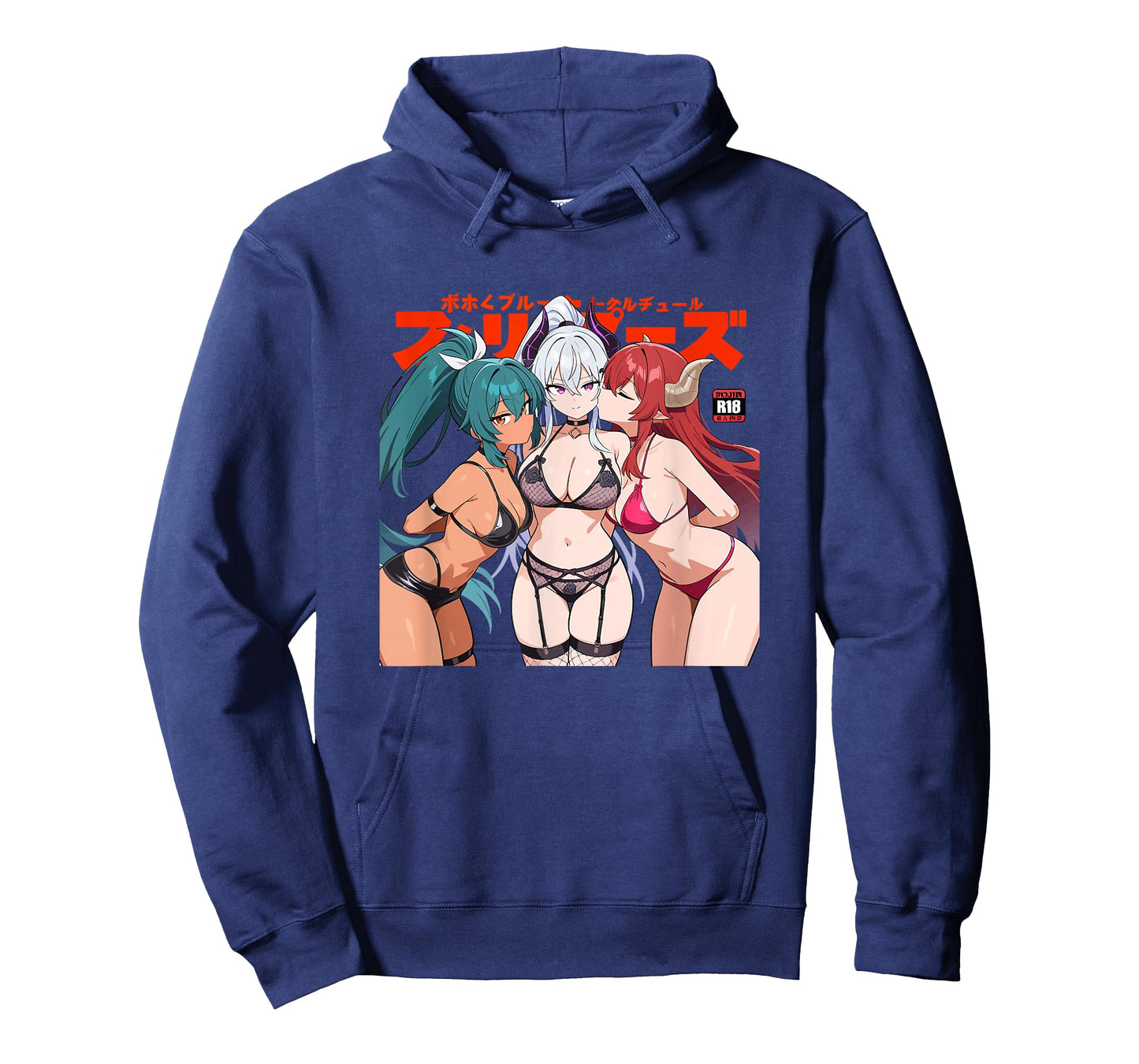 Waifu Sexy Anime Kissing Girls Horns Japanese Manga Style T-Shirt