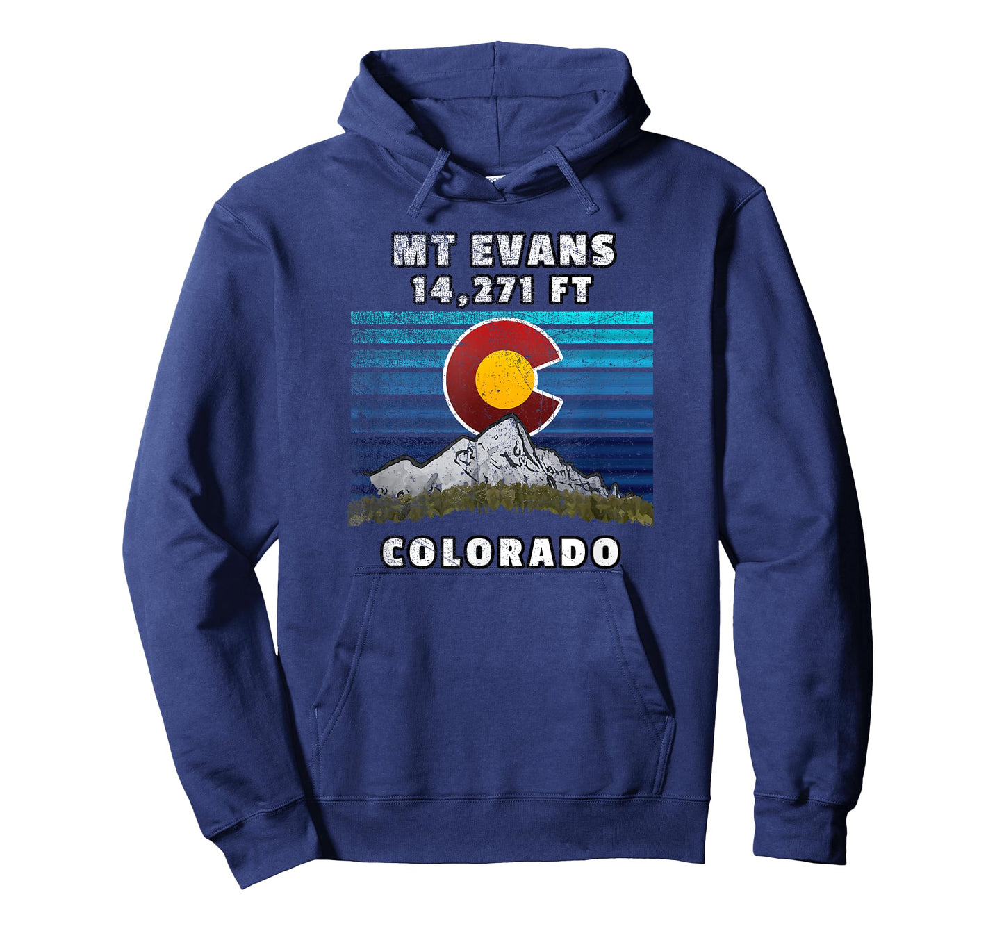Mounts Evans Colorado Flag Themed Scene T-Shirt