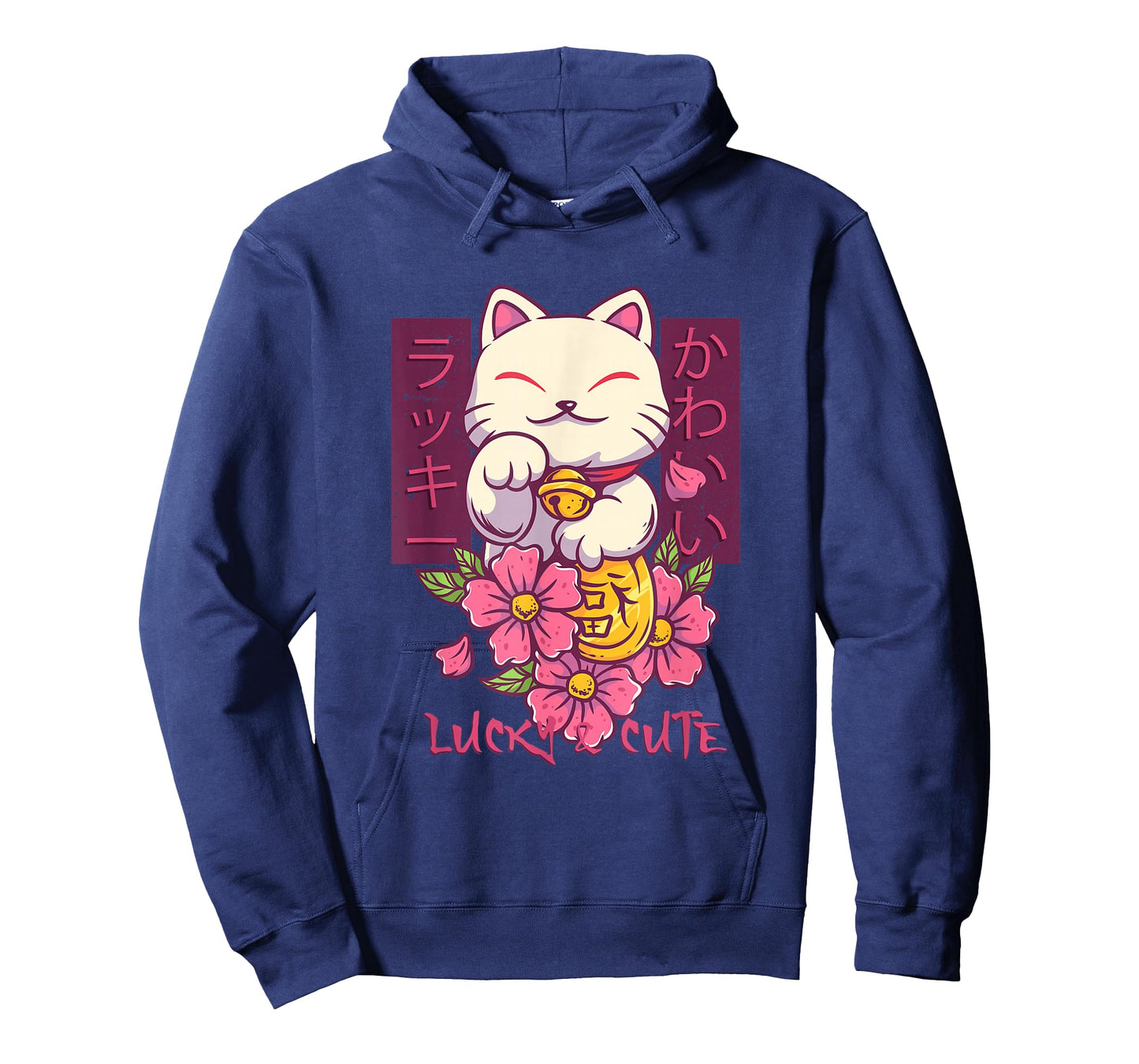 Lucky and Cute Japanese Lucky Cat Maneki Neko Good Luck Cat T-Shirt