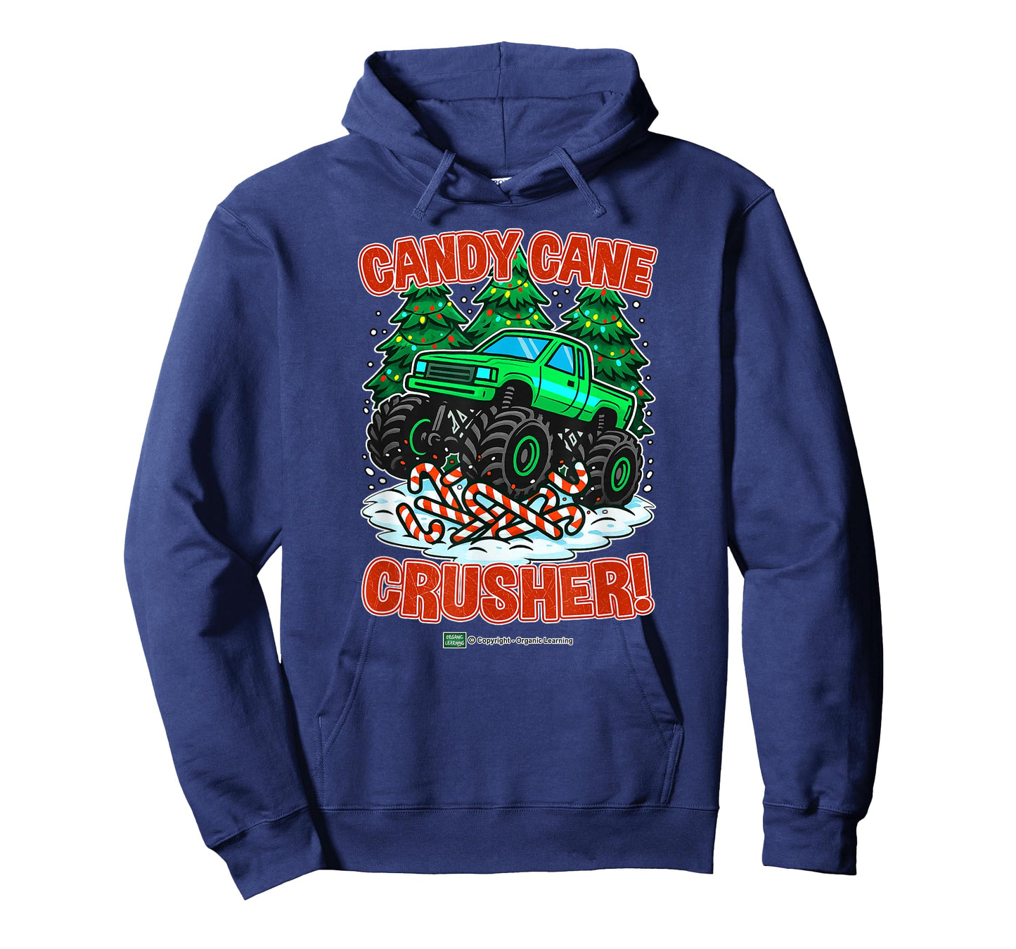 Kids Christmas Candy Cane Crusher Monster Truck for Toddlers T-Shirt