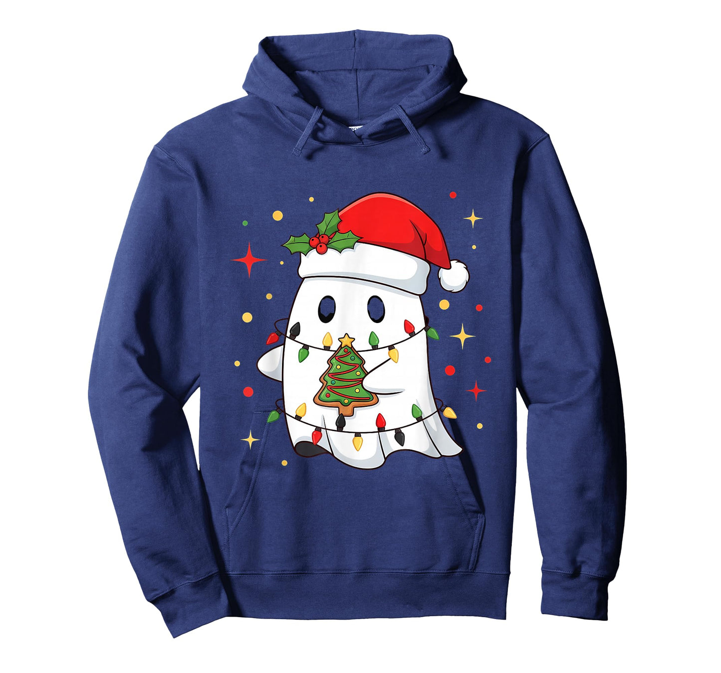 Funny Xmas Kawaii Boo Lights Tree Cake Merry Christmas T-Shirt