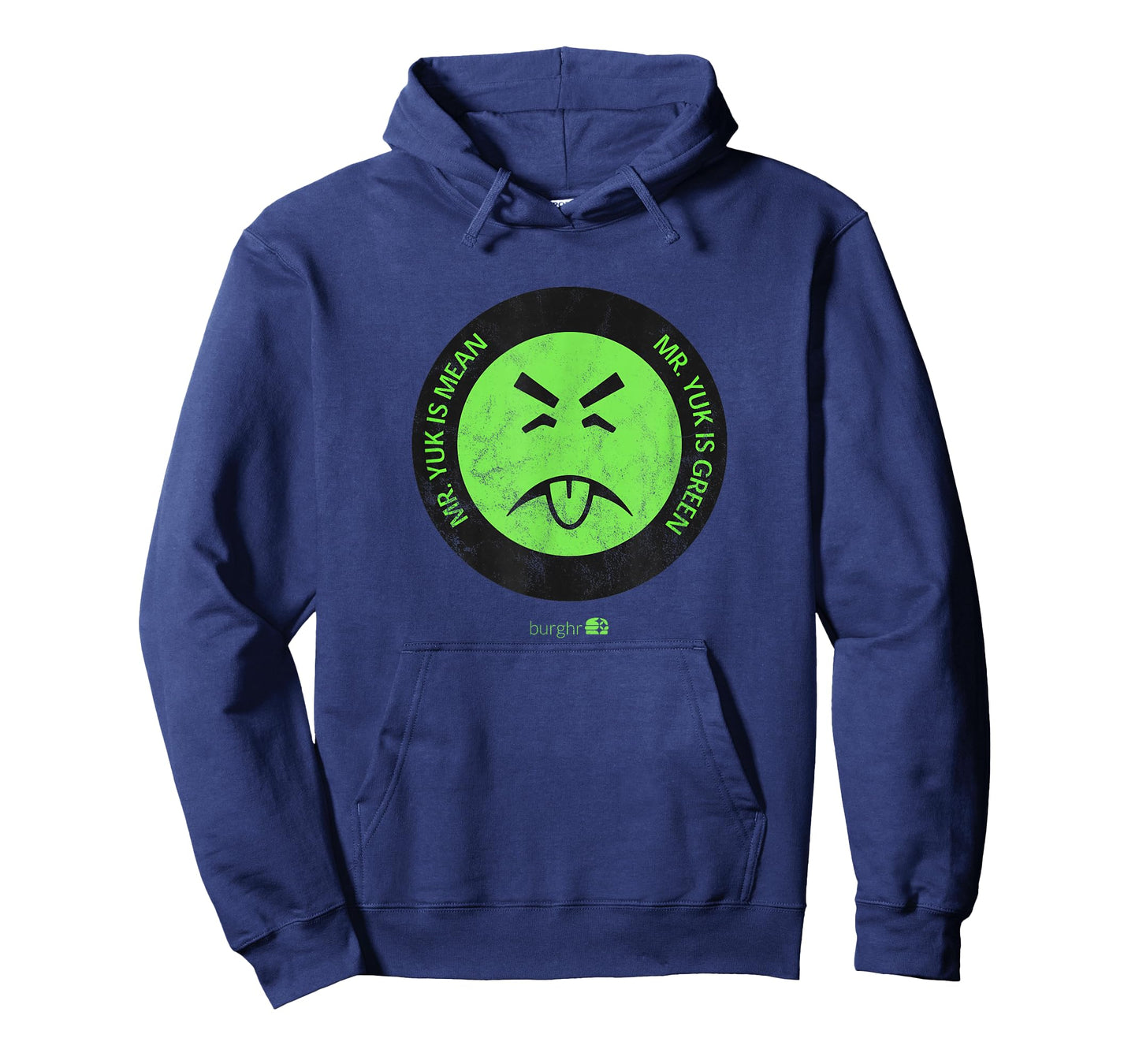 Burghr Men's Mr. Yuk Retro Pittsburgh Themed Green Cartoon T-Shirt