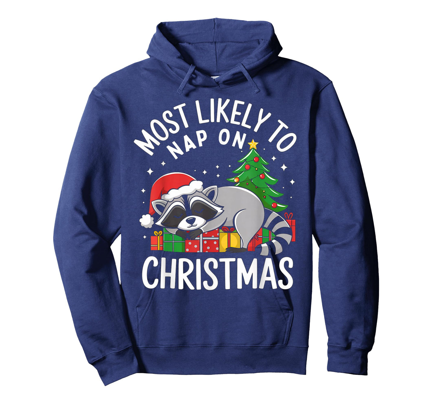 Most Likely to Nap On Christmas Funny Raccoon Xmas Family T-Shirt