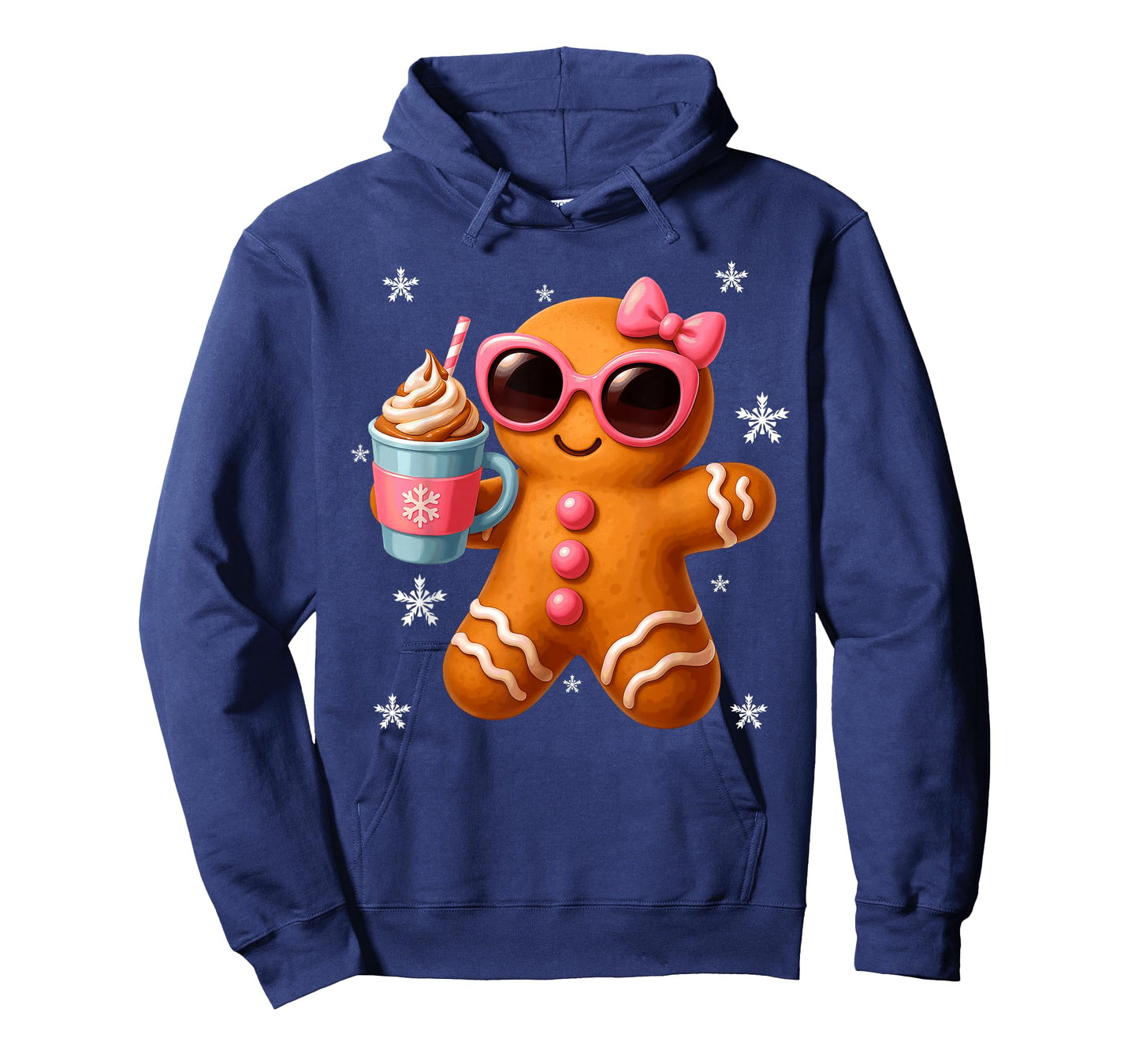 Gingerbread Drinking Hot Chocolate Merry Christmas Girls T-Shirt