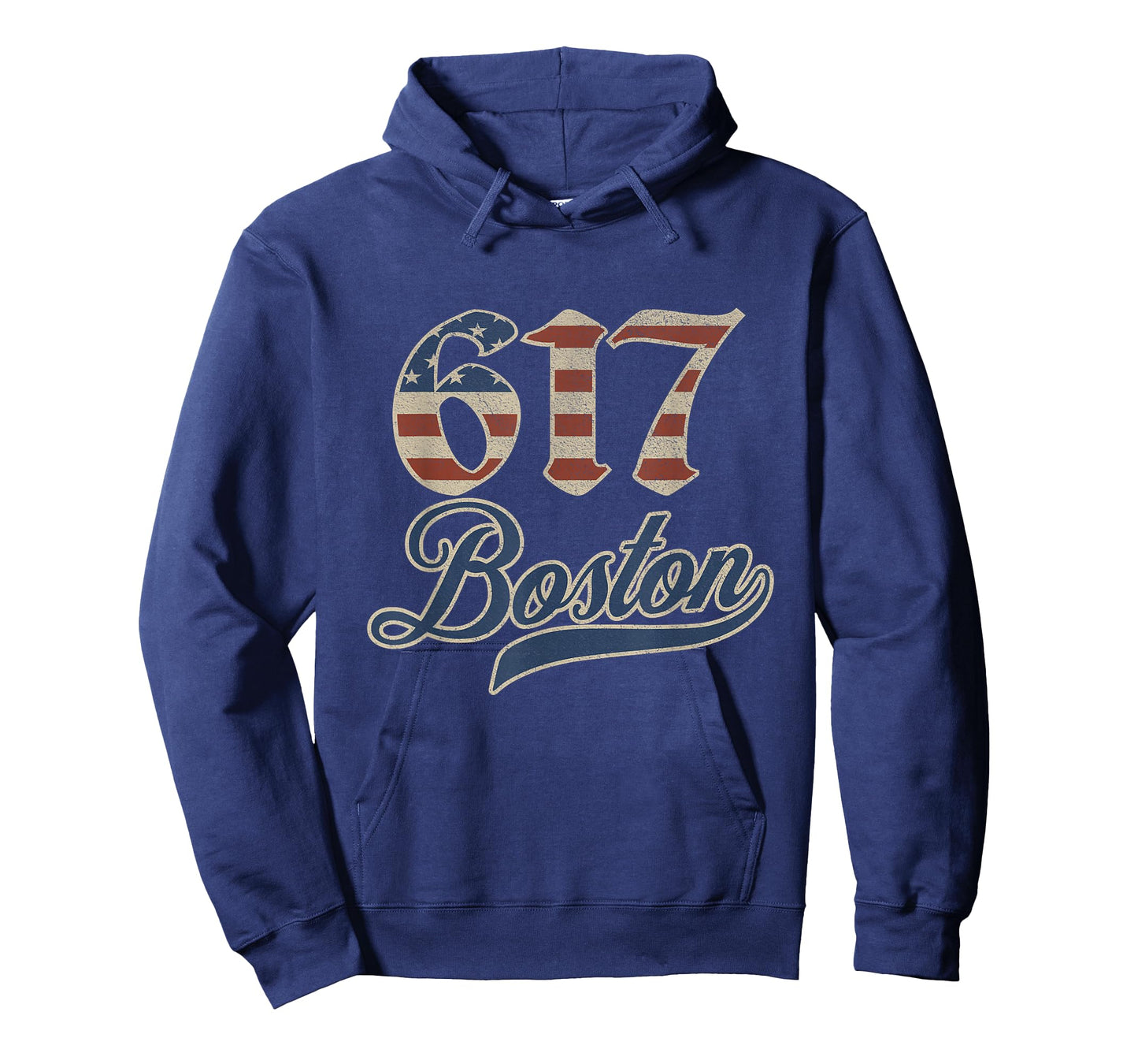 Vintage Boston 617 Area Code Patriot USA American Flag T-Shirt