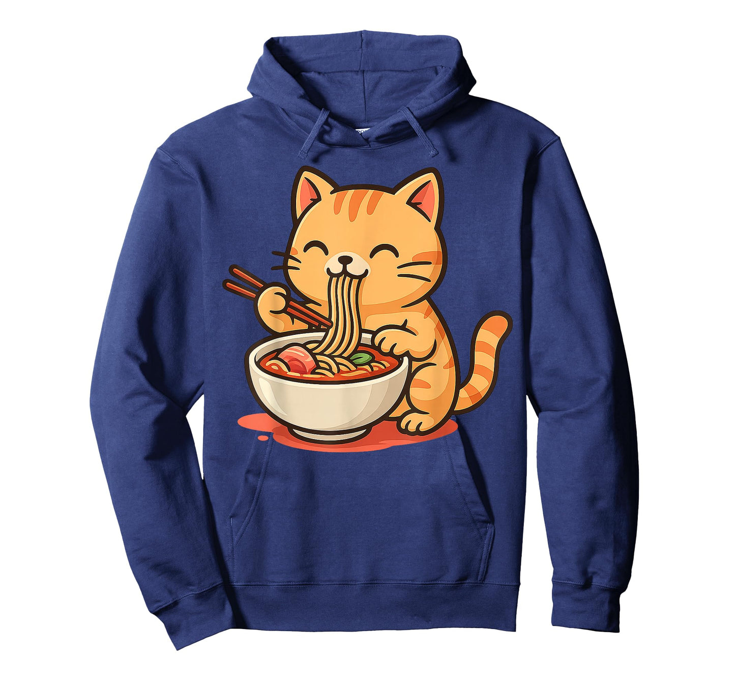 Anime Kawaii Cat Eating Ramen Noodles Men Women Teen Kids T-Shirt