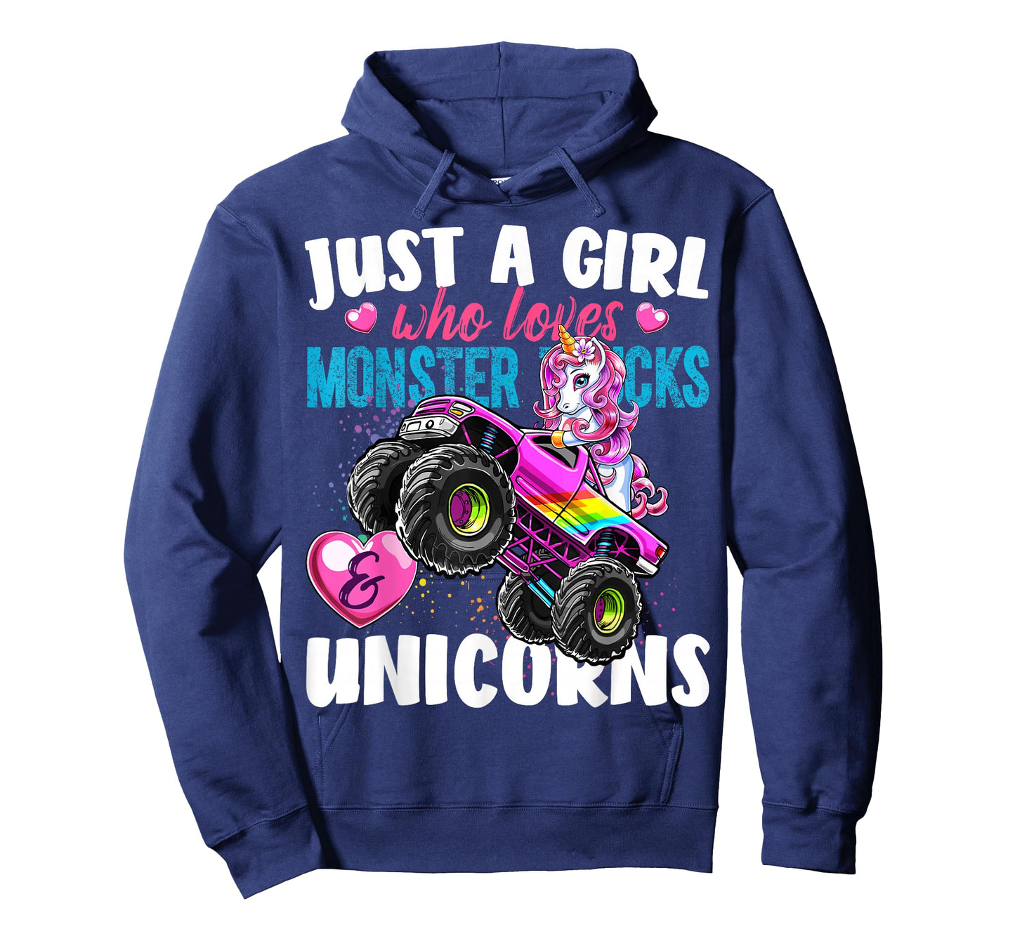 Just a Girl Who Loves Monster Trucks and Unicorns Gift Girls T-Shirt
