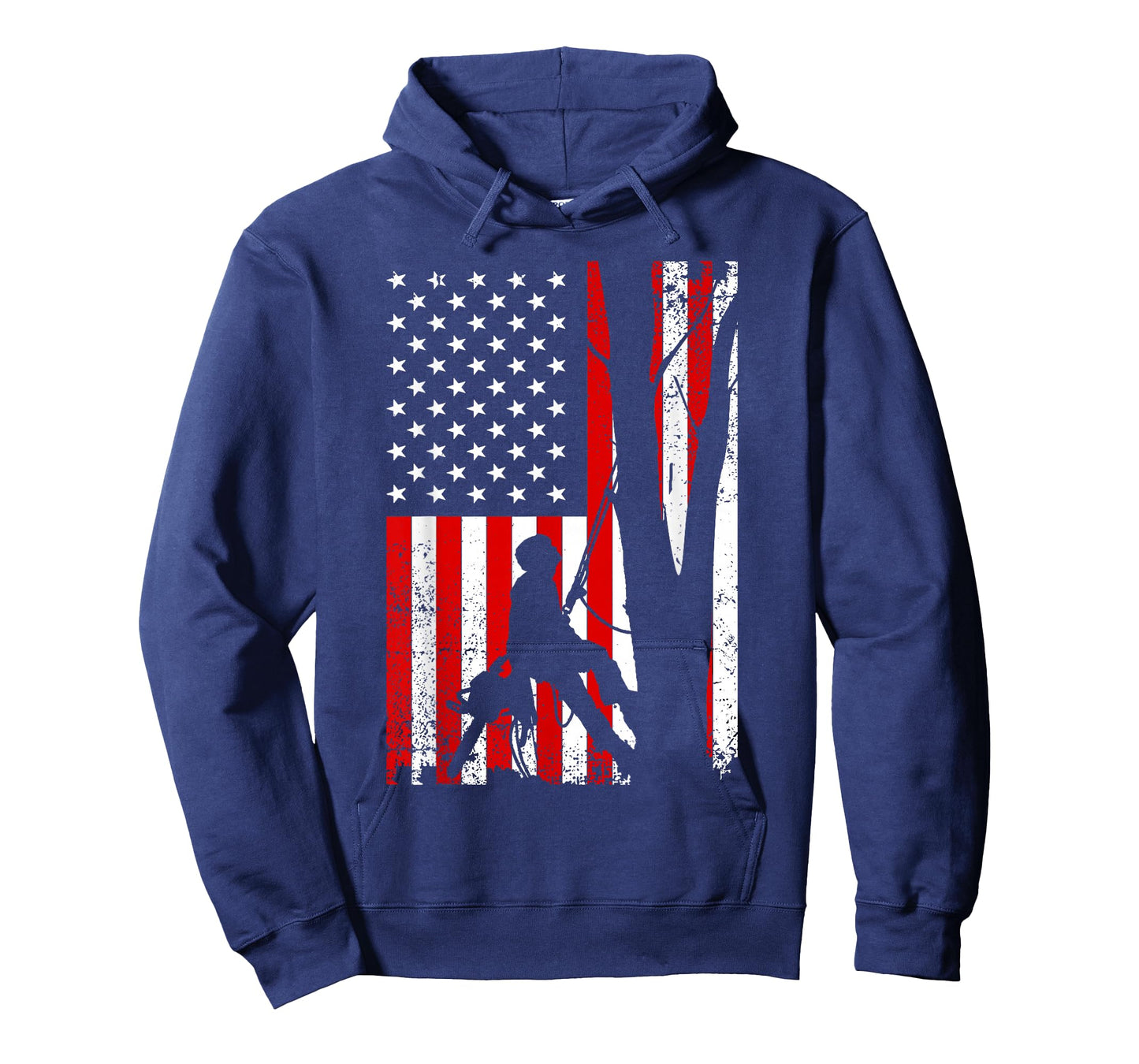 Funny American Flag Arborist Gift for Men Cool Tree Lover T-Shirt