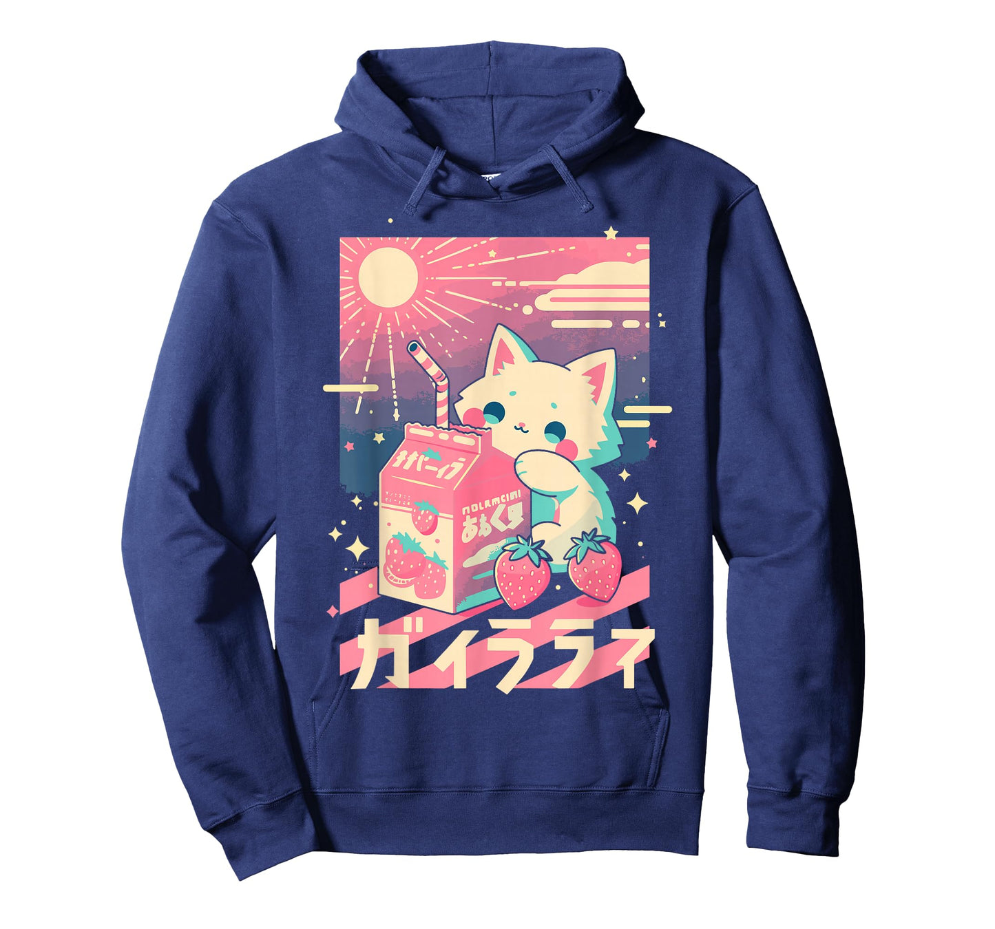 Cat Strawberry Milk Anime 90s Japanese Cat Japan T-Shirt