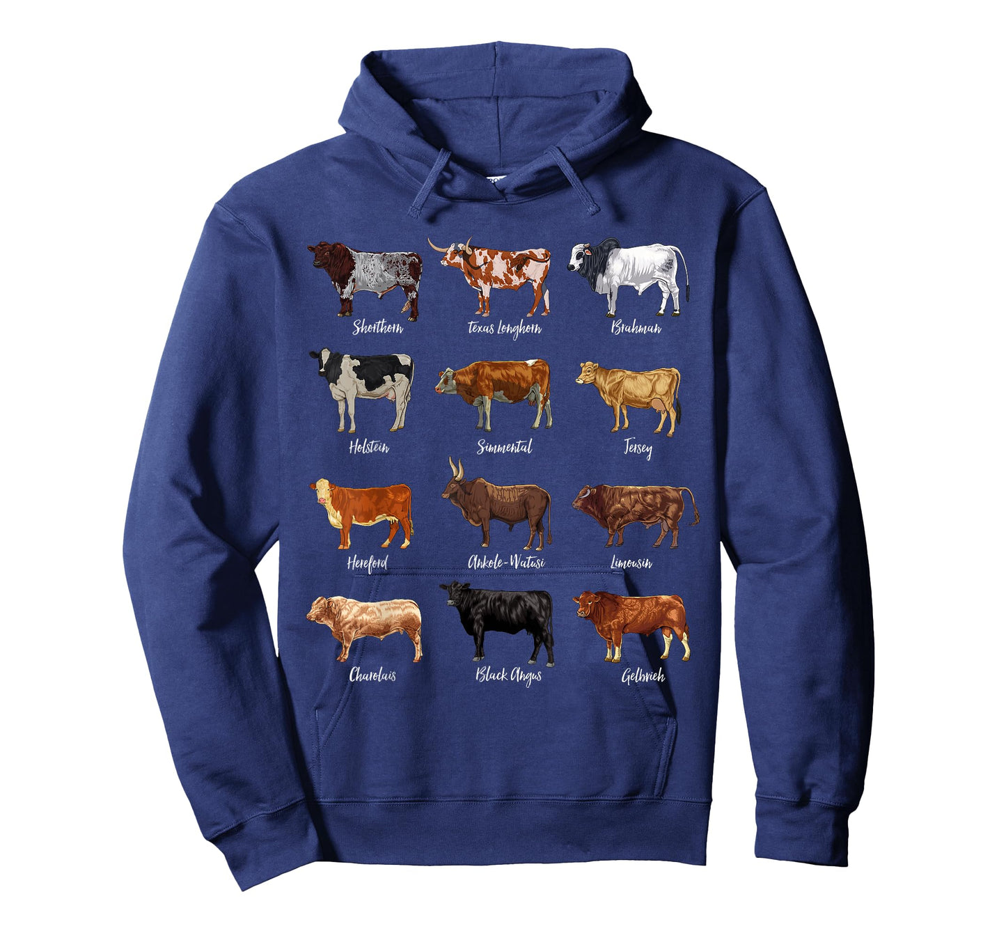 Cattle Drawings - Types of Cows T-Shirt