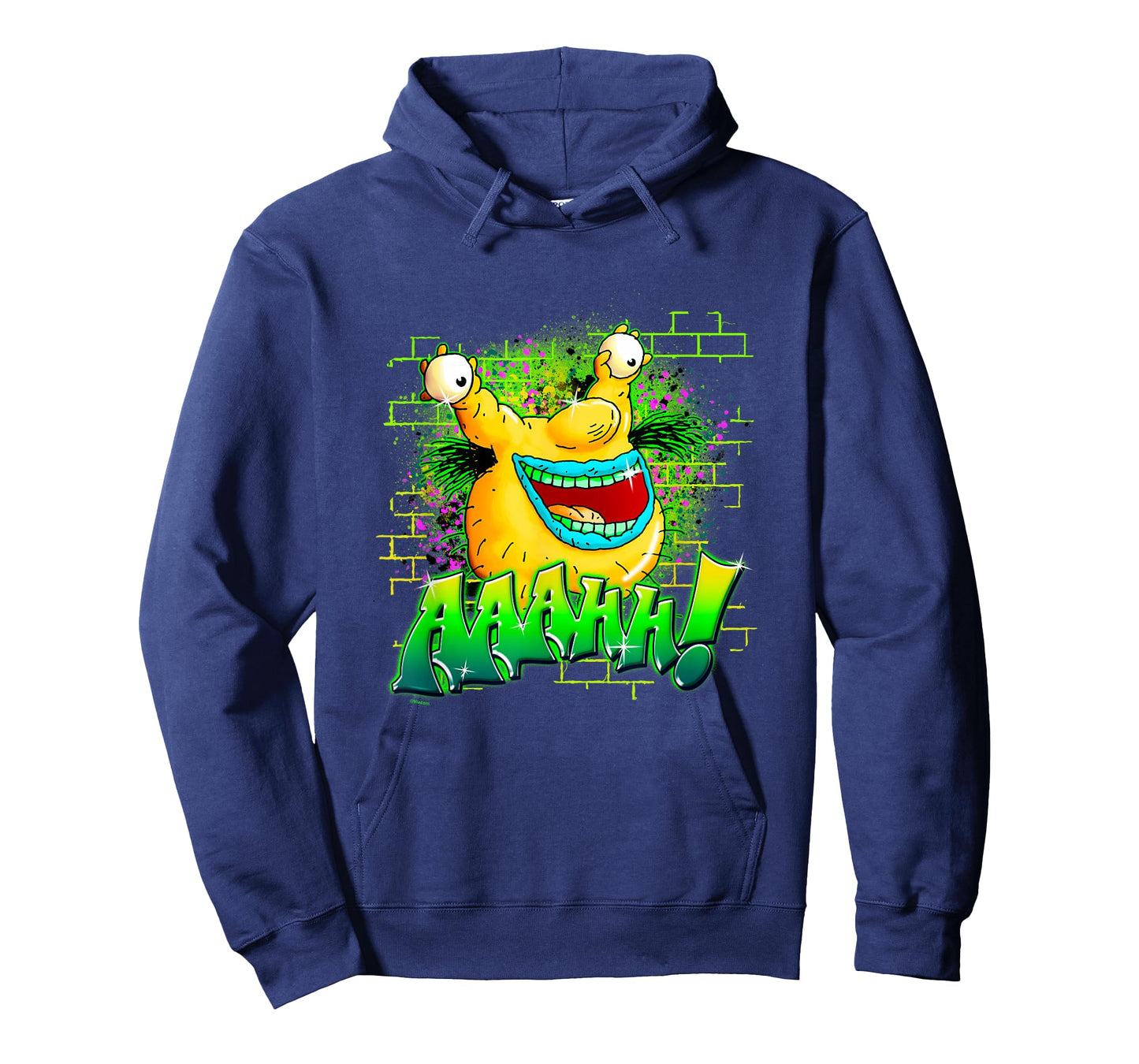 Aaahh!!! Real Monsters Krumm Neon Brick Wall Vintage Badge T-Shirt