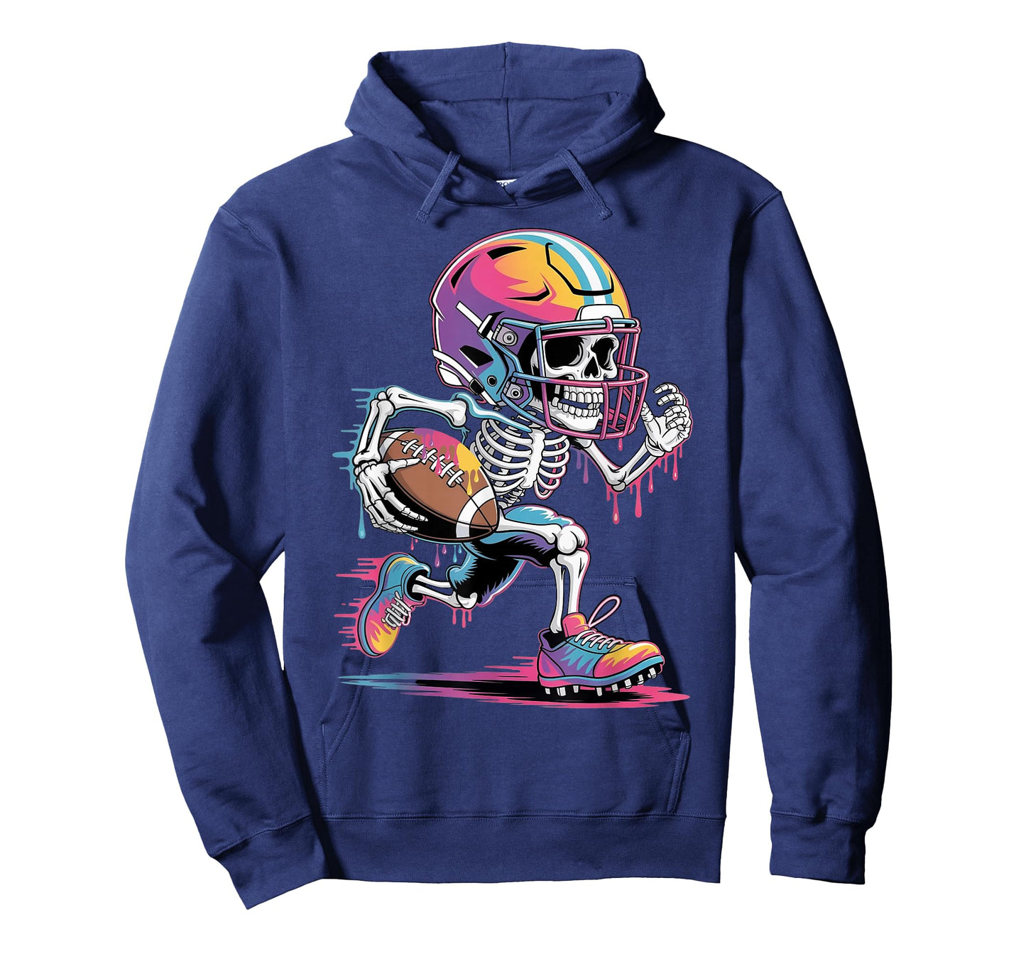 Halloween Skeleton Football Drip Dripping Boys Youth Kids T-Shirt