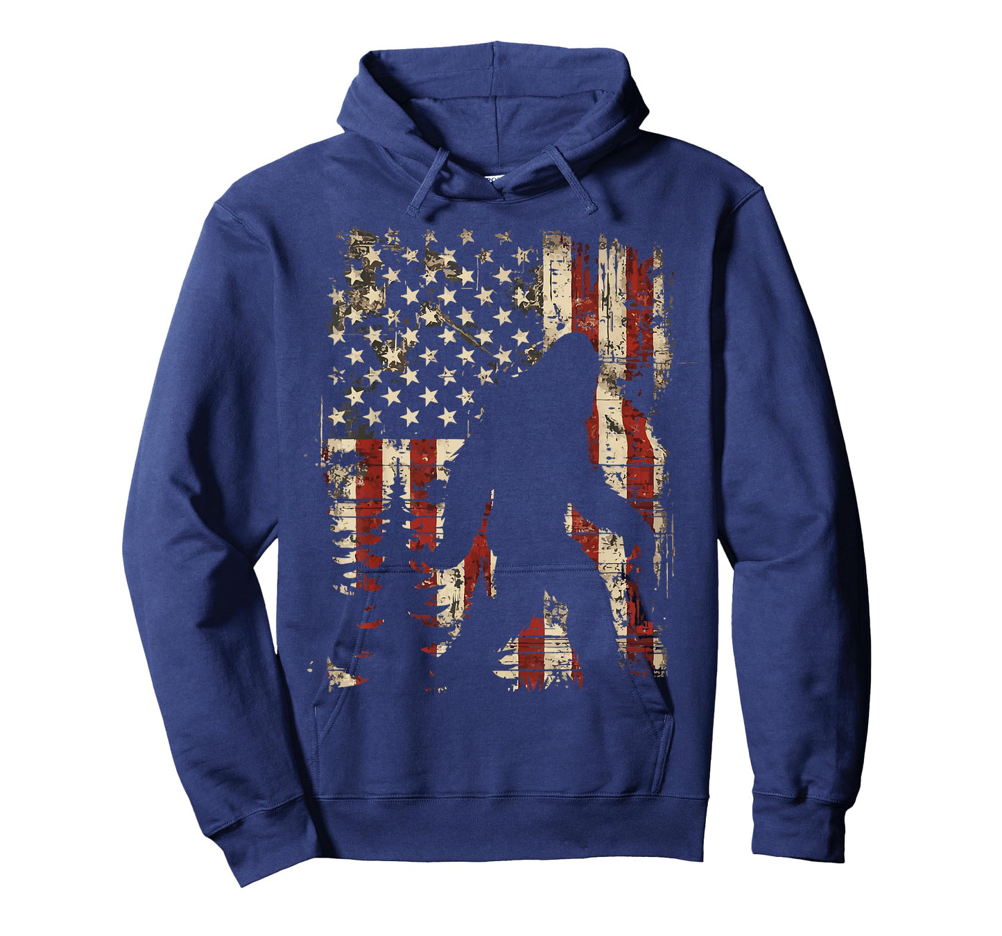 Bigfoot Sasquatch America Flag Patriotic Men Women Kids T-Shirt