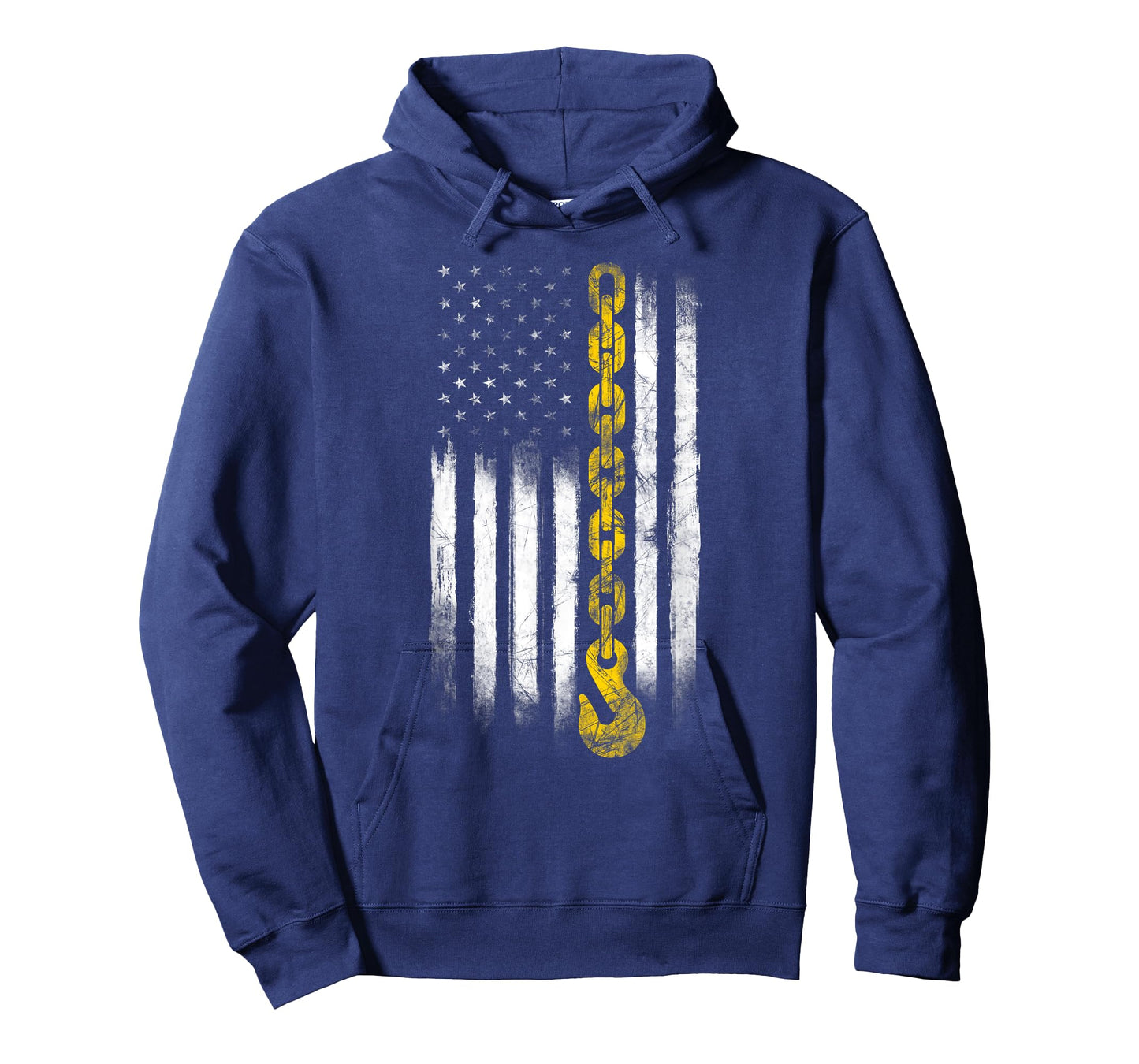 Tow Truck Driver Gift Men USA Flag Towing Hook For US T-Shirt