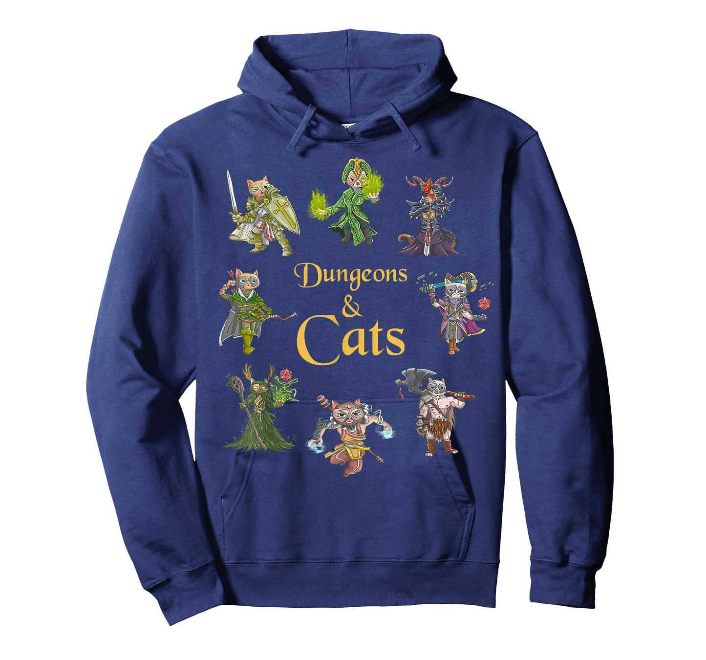 Dungeons And Cats Funny Cute Tabletop Gaming Geek Roleplay T-Shirt