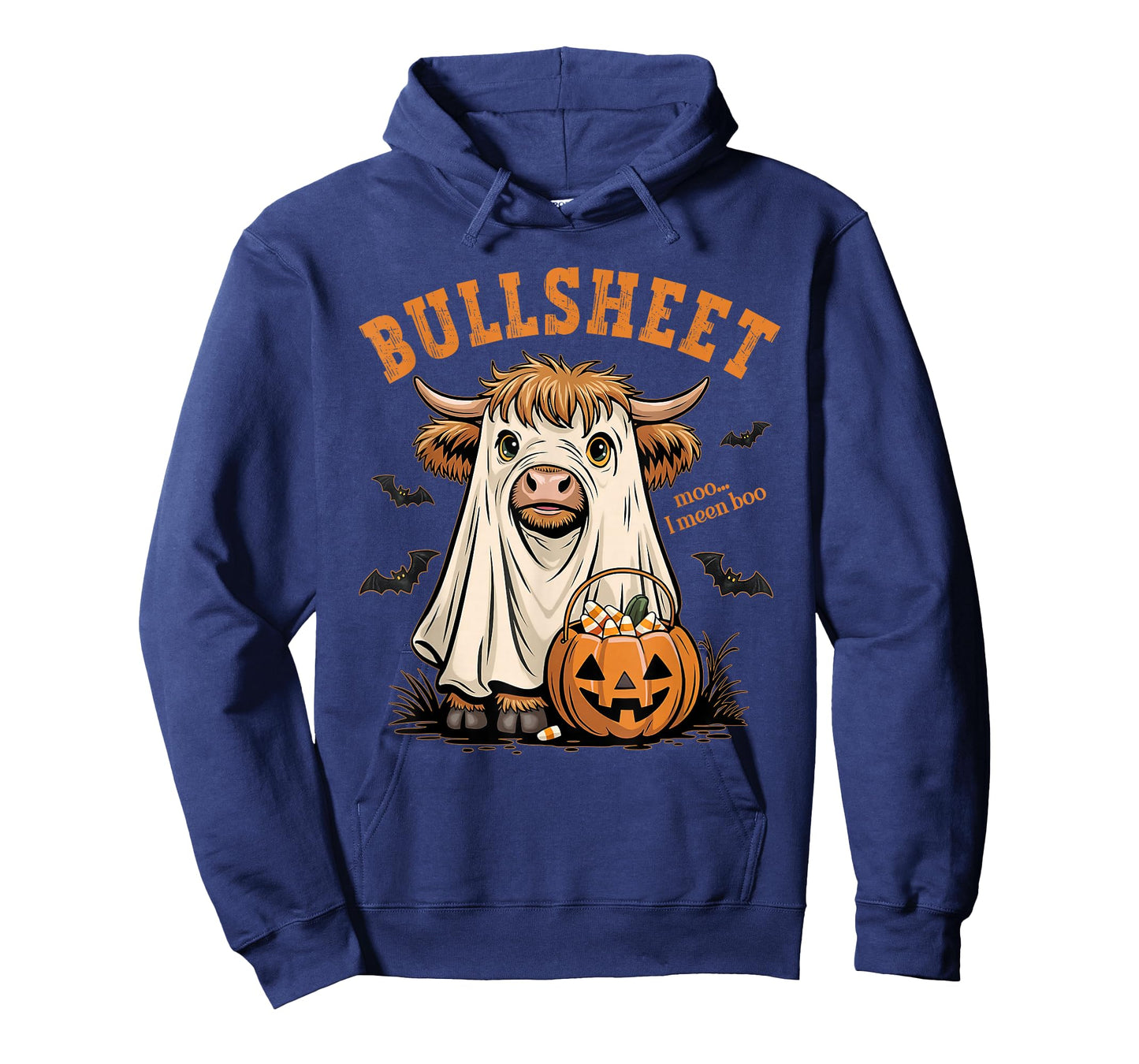 Moo... I Mean Boo Bullsheet Highland Cow Ghost Halloween T-Shirt