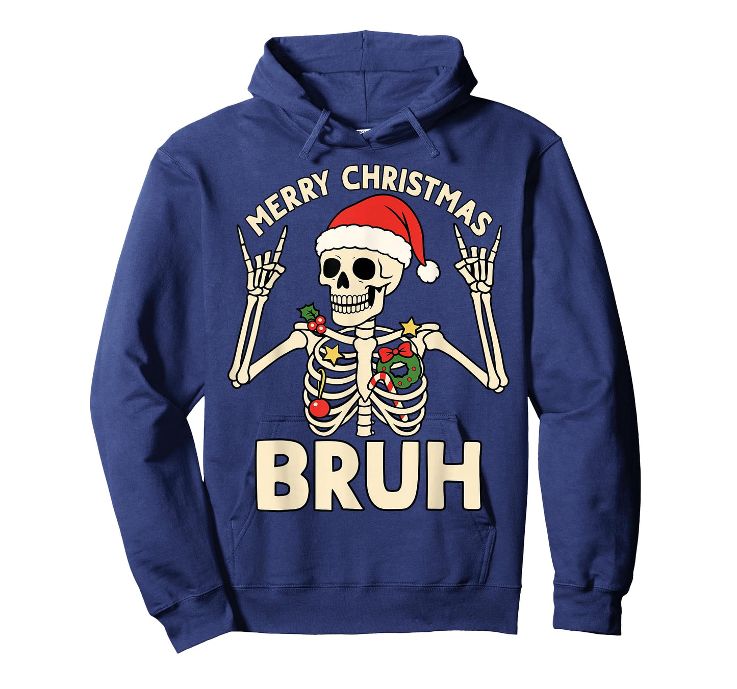 Christmas Bruh Rocker Skeleton Funny Xmas Men Women Kids T-Shirt