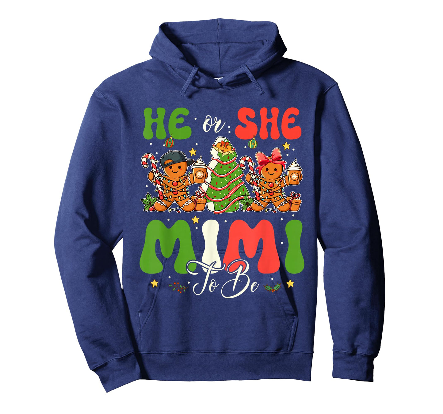 He or She Mimi to Be Christmas Gender Reveal Gingerbread T-Shirt