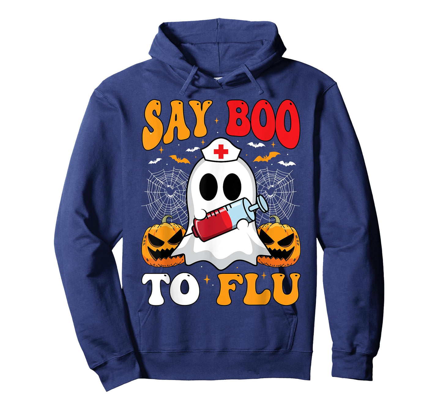 Say Boo To The Flu Halloween Nurses Ghost Boo To Flu Shot T-Shirt