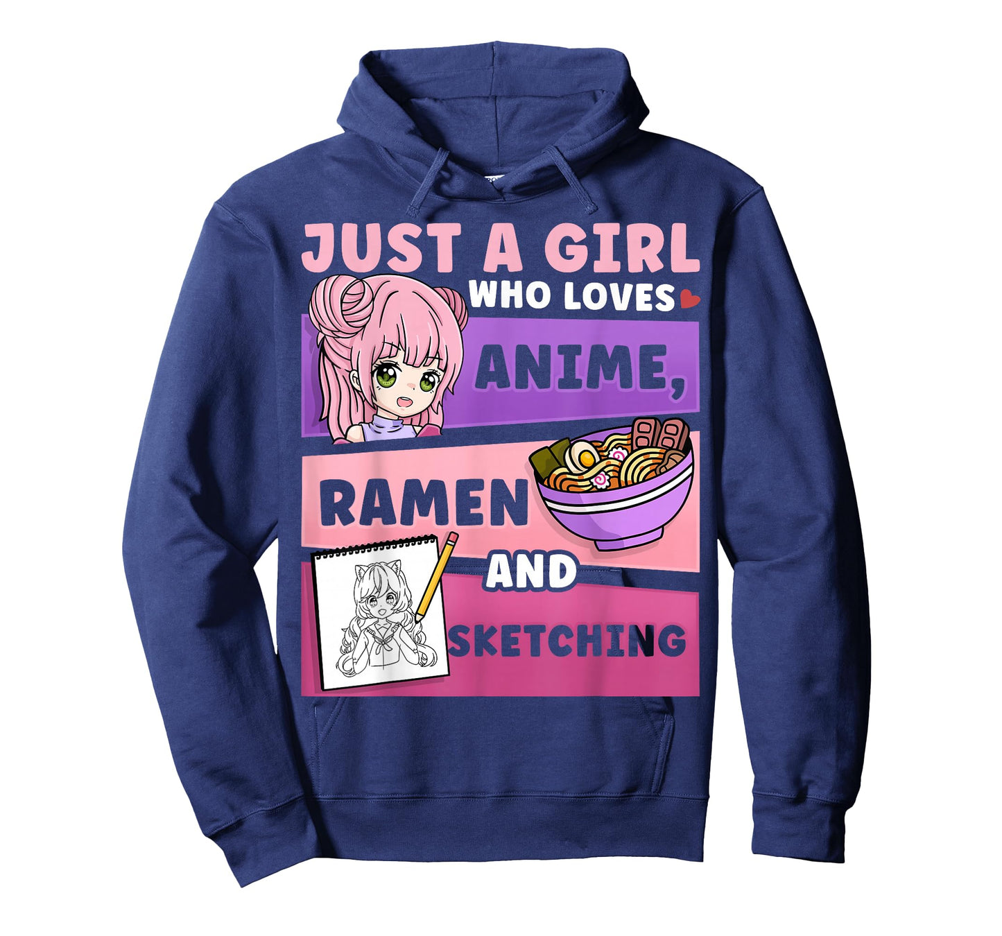 Anime Just a Girl Who Loves Anime Ramen and Sketching T-Shirt Small
