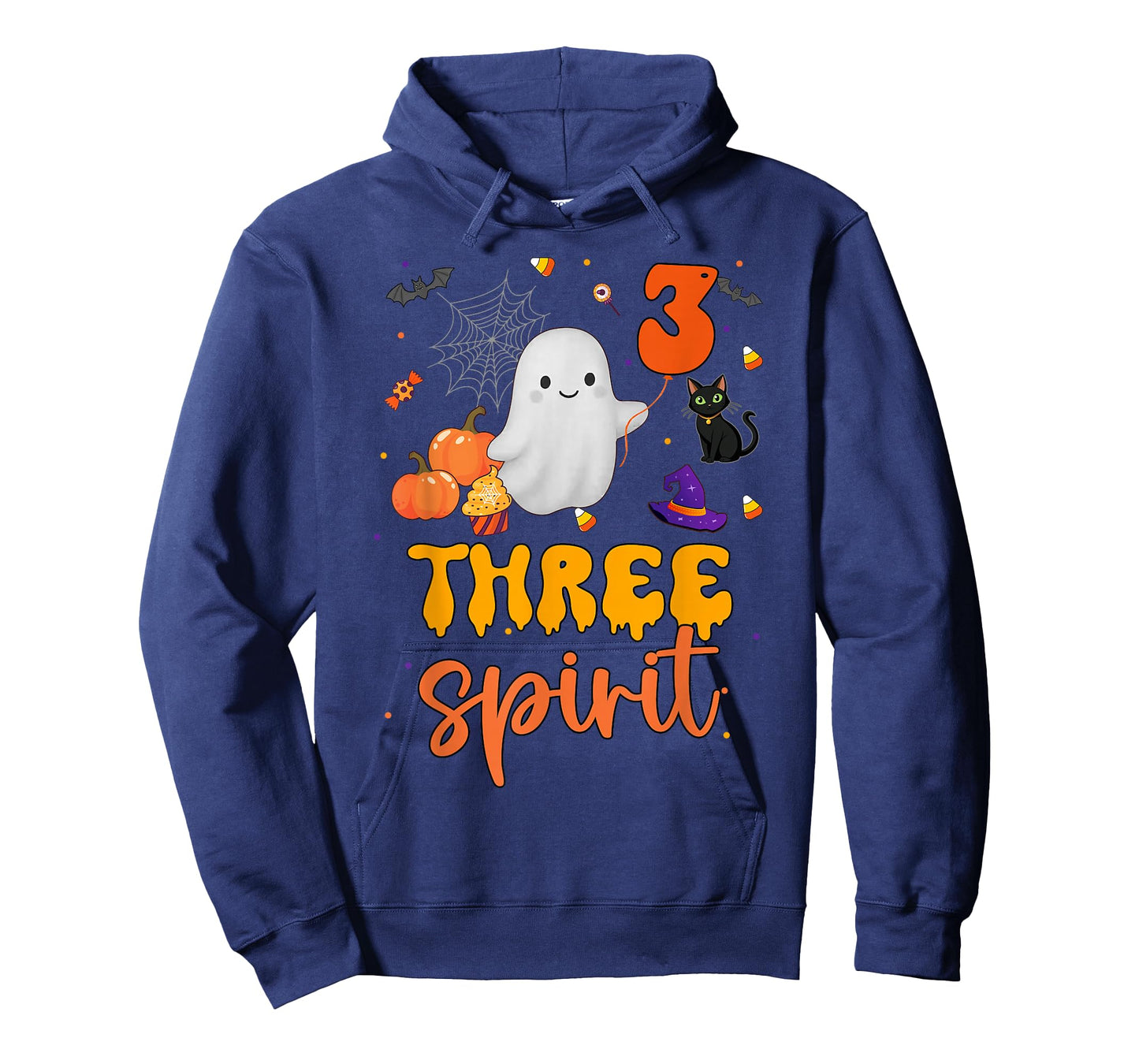 Three Spirit Ghost Pumpkins Cat Halloween 3rd Birthday Boy T-Shirt