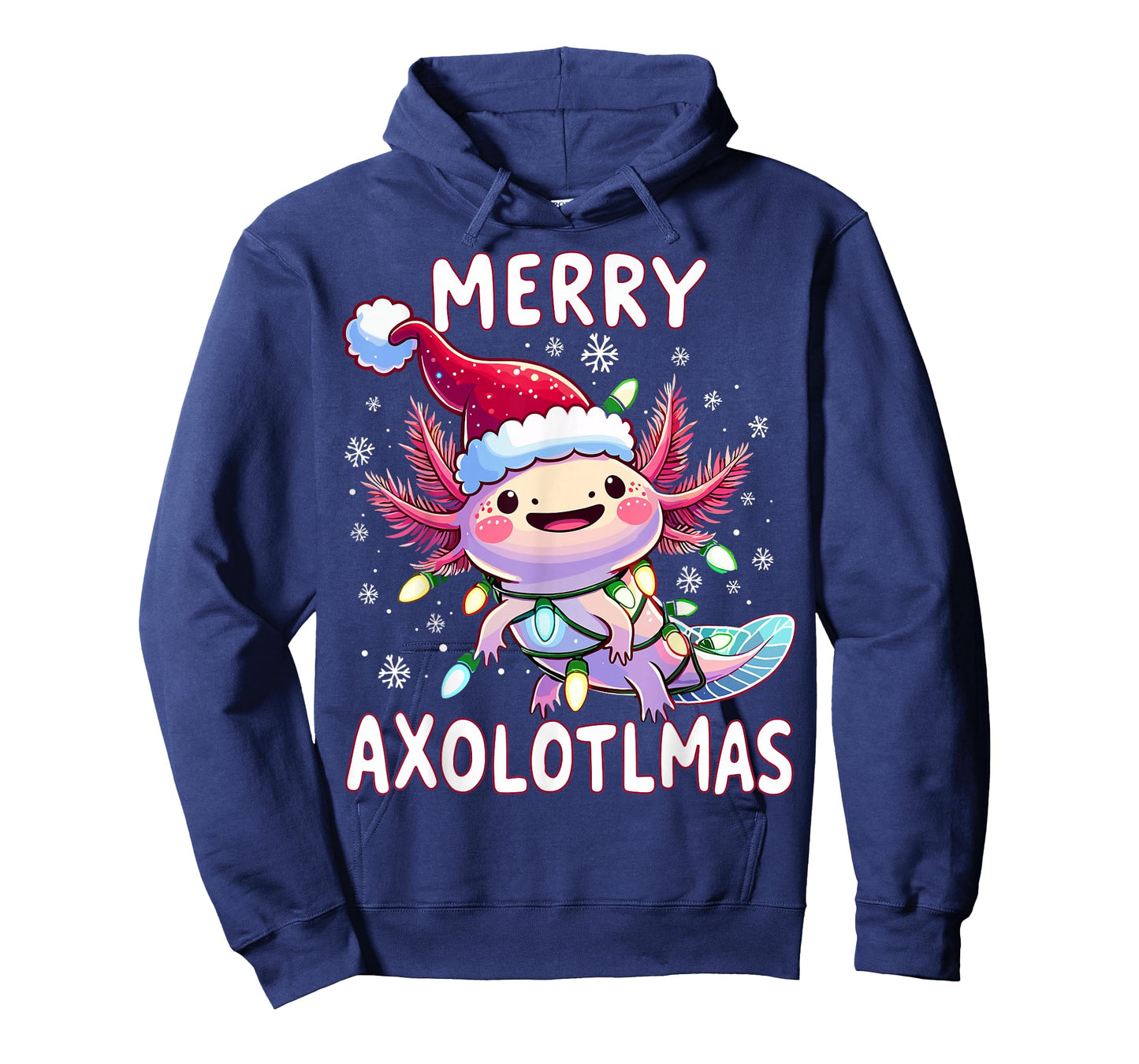 Merry Christmas Axolotl Lights Axolotlmas Tree Xmas T-Shirt