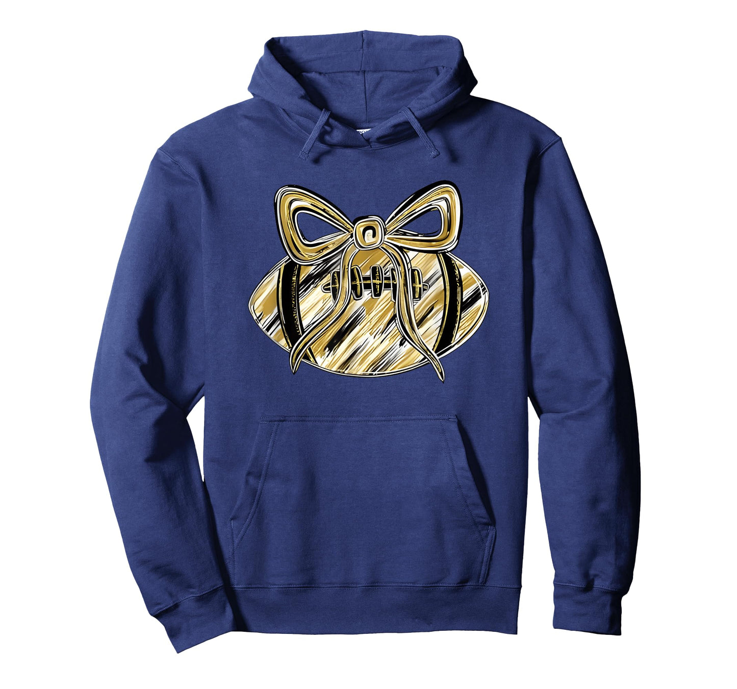 Gold Black Football Game Day Touchdown Season Coquette Bow T-Shirt