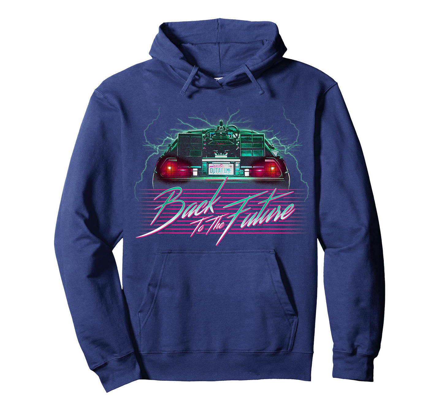 Back to The Future Delorean 80's Style Neon Graphic T-Shirt T-Shirt