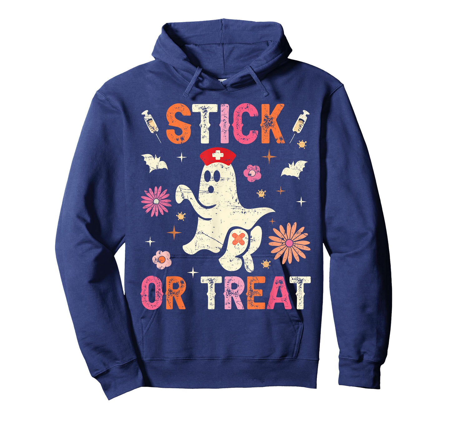 Stick Or Treat Halloween Ghost Nurse Halloween Phlebotomy T-Shirt