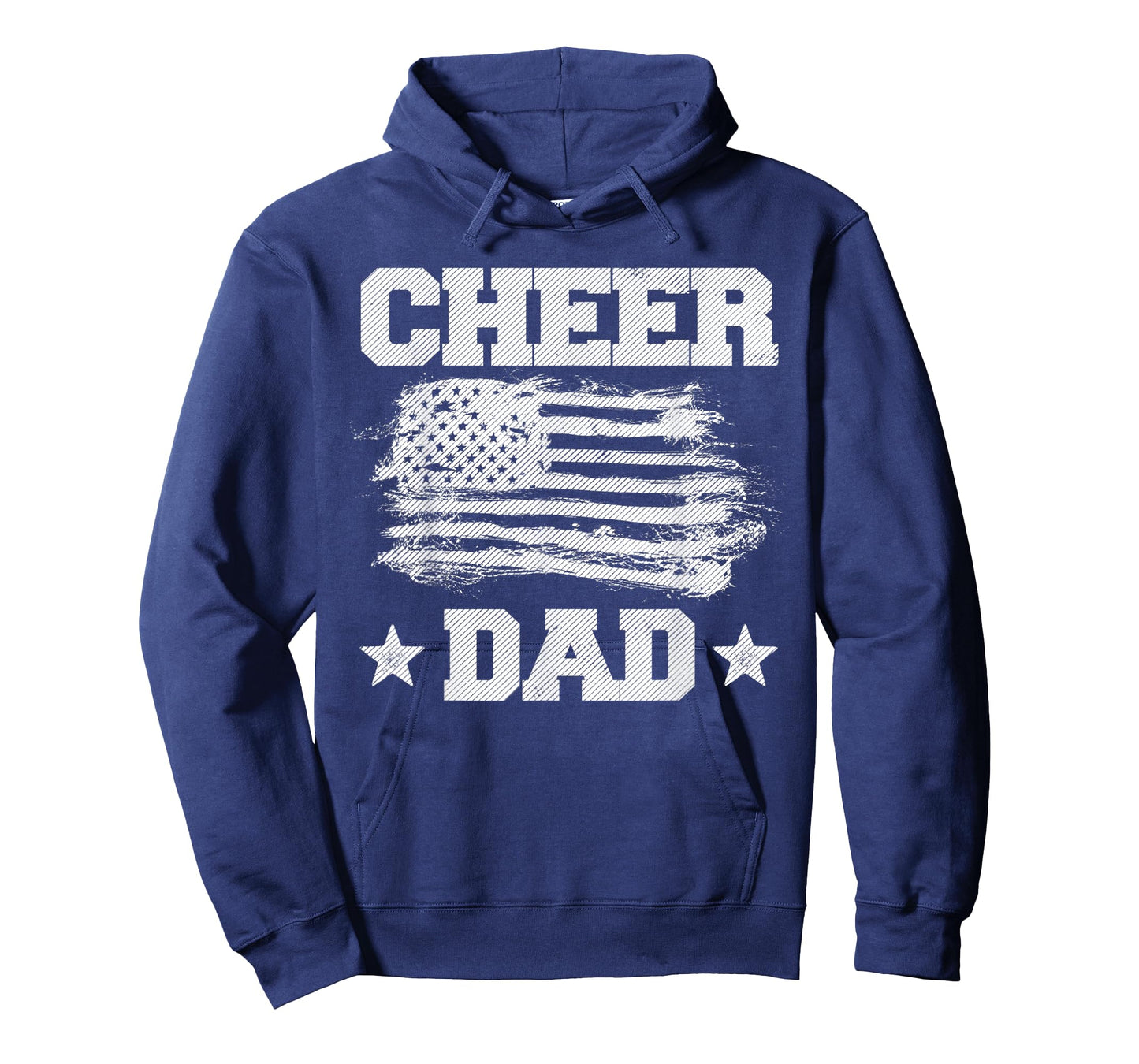 Cheer Dad Vintage American Flag Father Cheerleader Squad Men T-Shirt