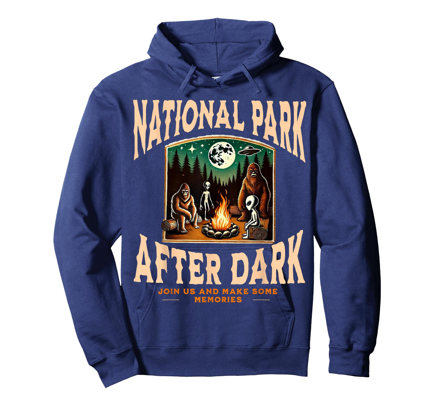 Funny National Park After Dark Alien Bigfoot Campfire T-Shirt