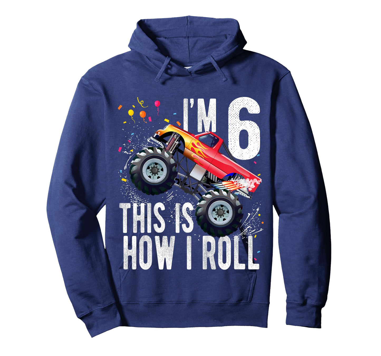 Kids 6 Year Old 6th Birthday Boy Monster Truck Car T-Shirt