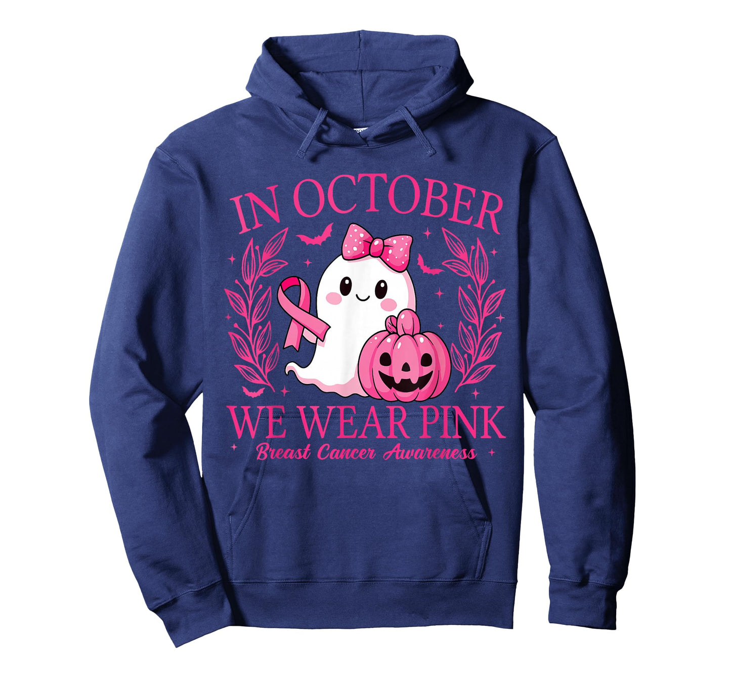 in October We Wear Pink Breast Cancer Awareness Halloween T-Shirt