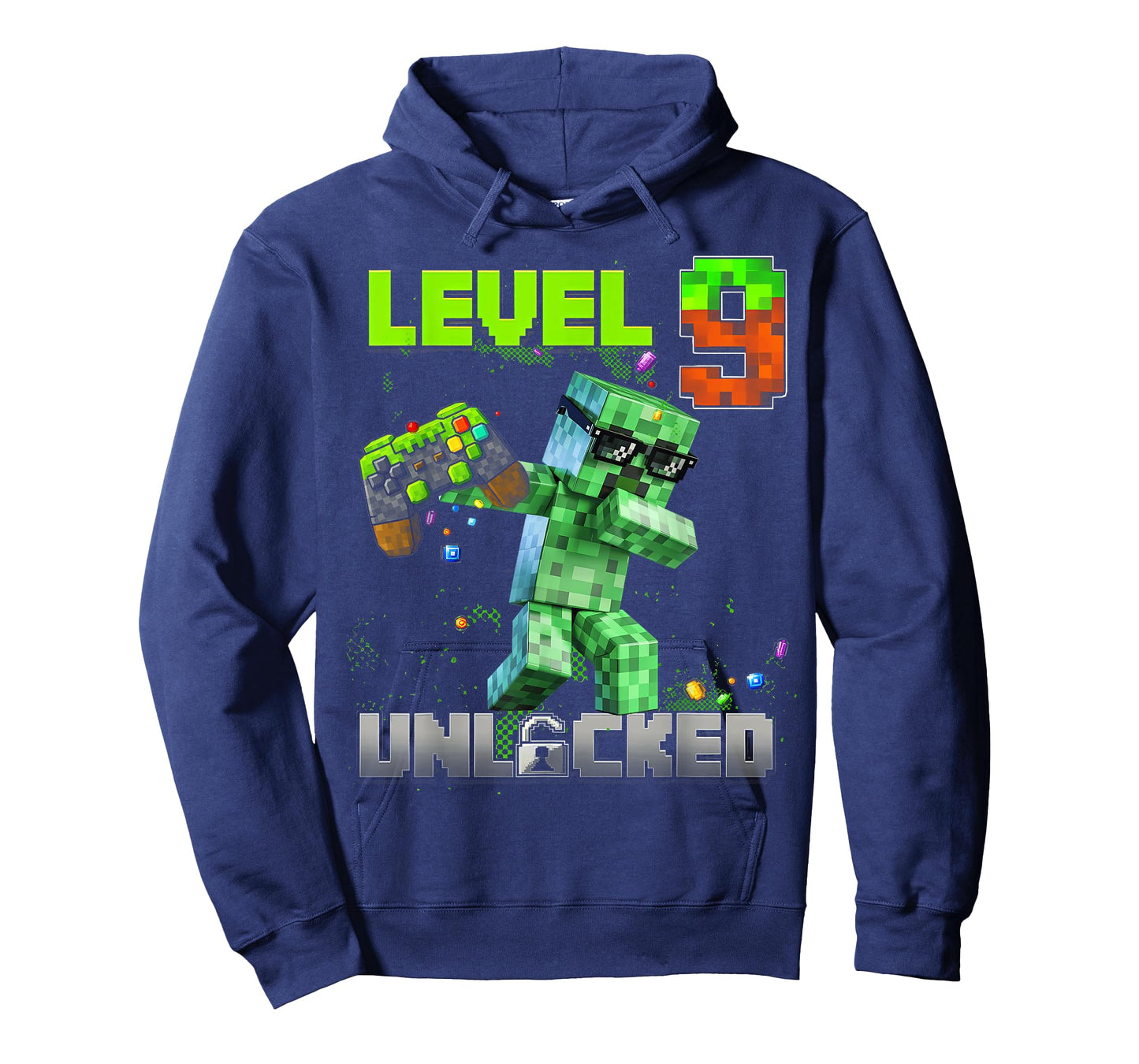 Level 9 Unlocked Funy Birthday Boy Pixel Gamer 9th Birthday T-Shirt