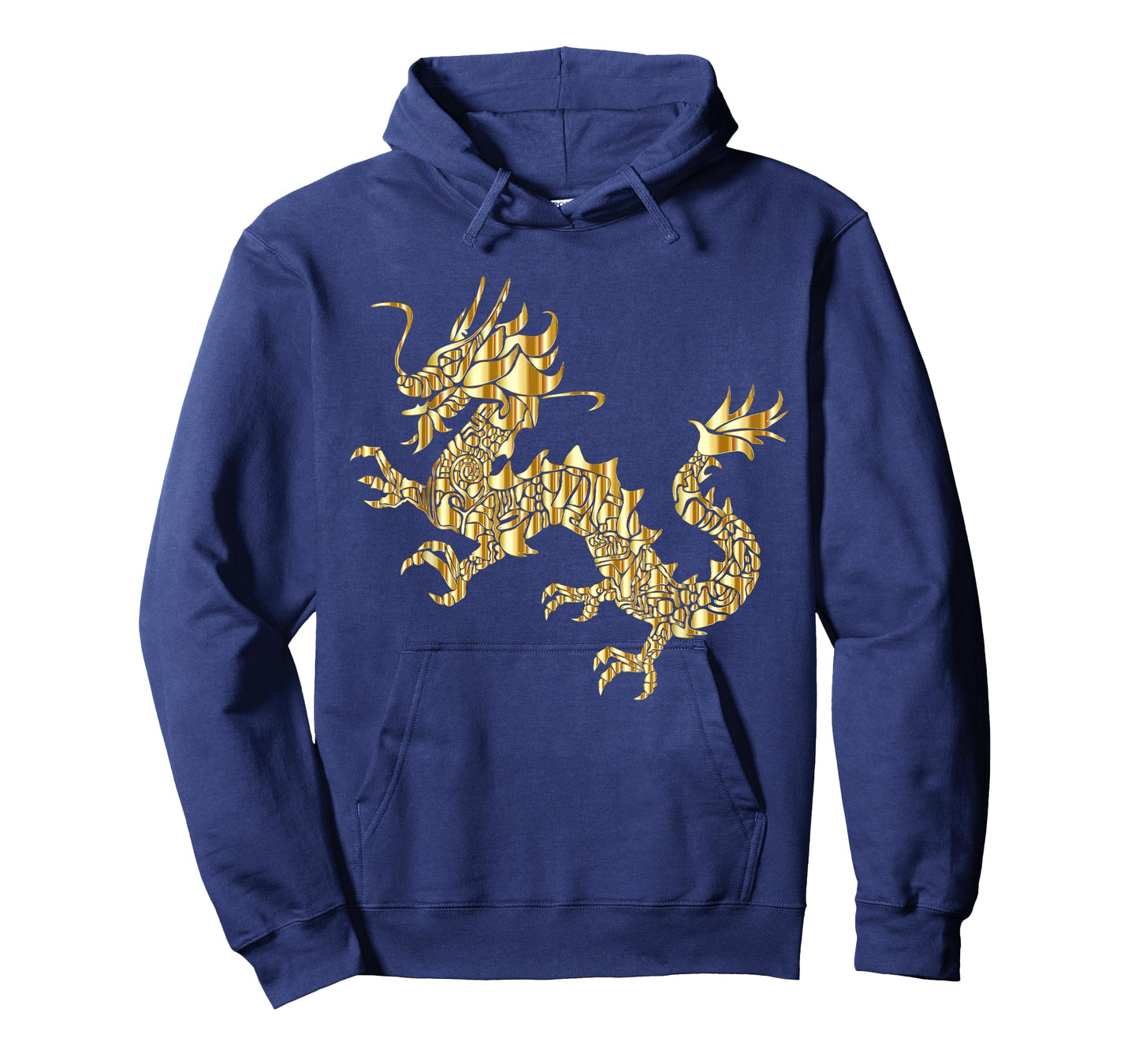 Gold Tribal Dragon T-Shirt - Unisex Kids & Adults - Shiny Gold Dragon Print Design - Abstract Art Monster Shirt - Short Sleeve - Classic Fit - Polyester 100%